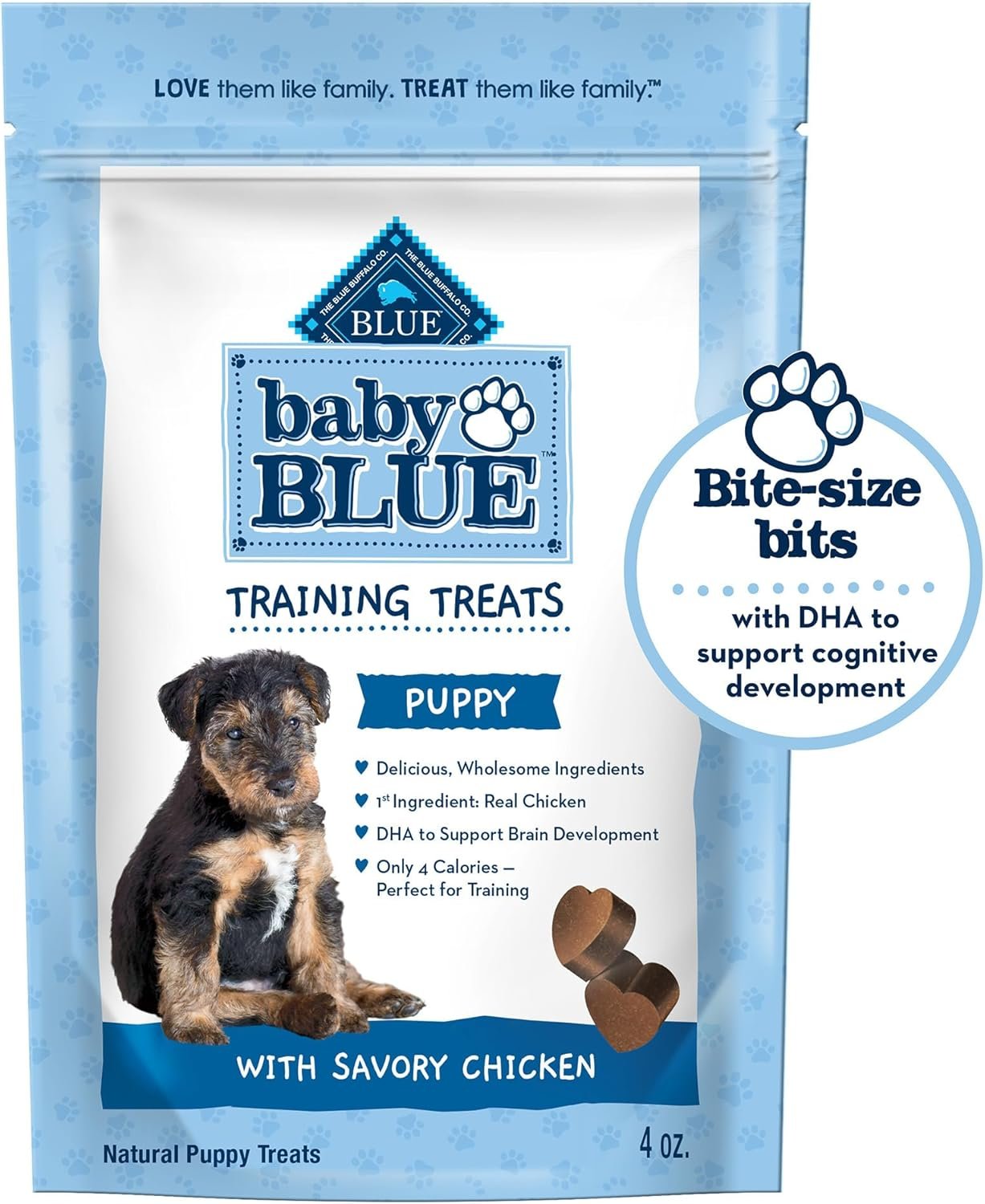 Blue Buffalo Baby BLUE Training Treats Natural Puppy Soft Dog Treats, Savory Chicken 4-oz Bag - Image 2