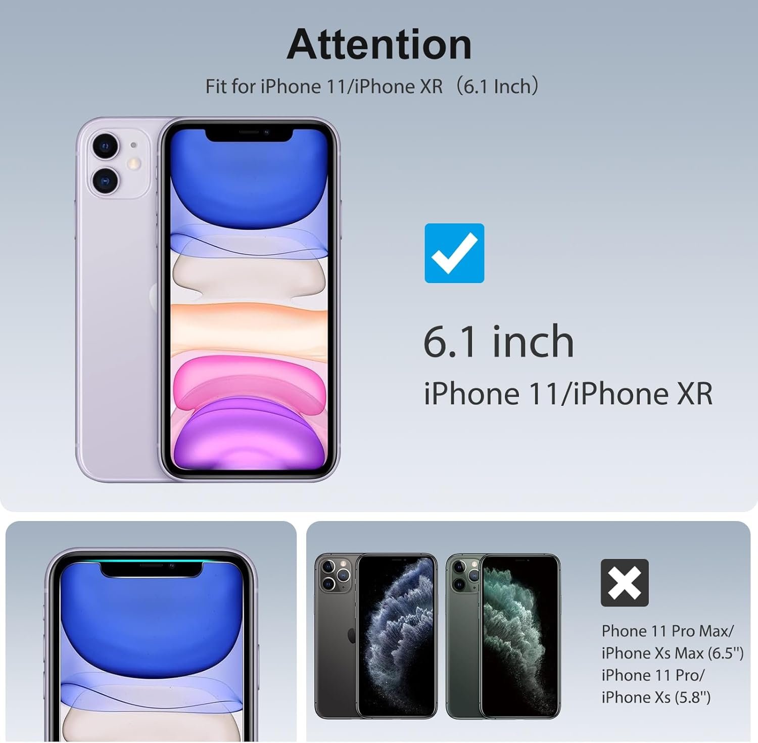 SPARIN Screen Protector Compatible with iPhone 11 / XR 6.1 inch, 4 Pack HD Clear 9H Tempered Glass Anti-Scratch and Case Friendly - Image 3