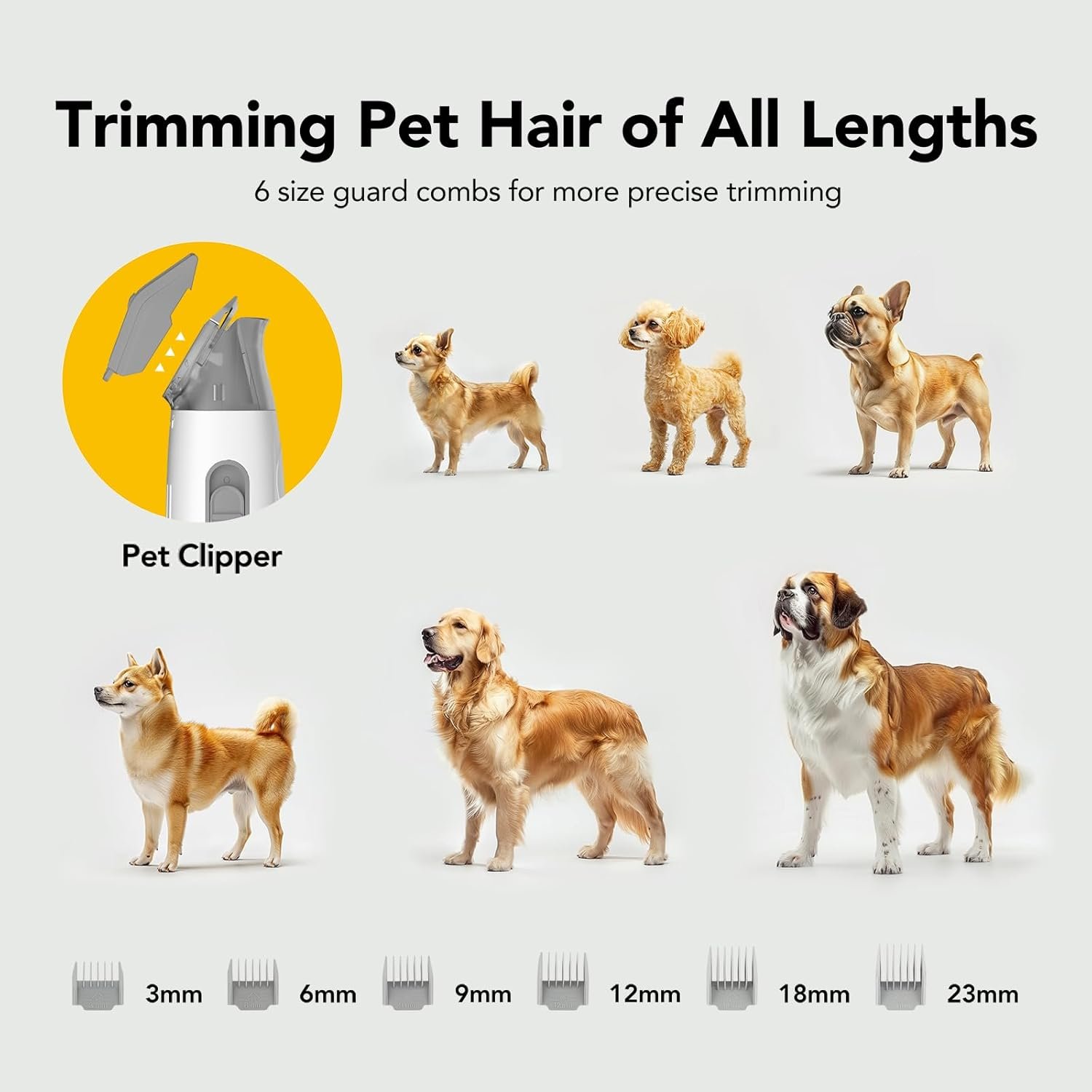 Dog Grooming Vacuum, 5 Suction Levels Dog Grooming Kit with Dog Paw Trimmer, 2L Dust Cup, Dog Brush Vacuum with 6 Pet Grooming Tools for Shedding Pet Hair at Home, Low Noise - Image 7