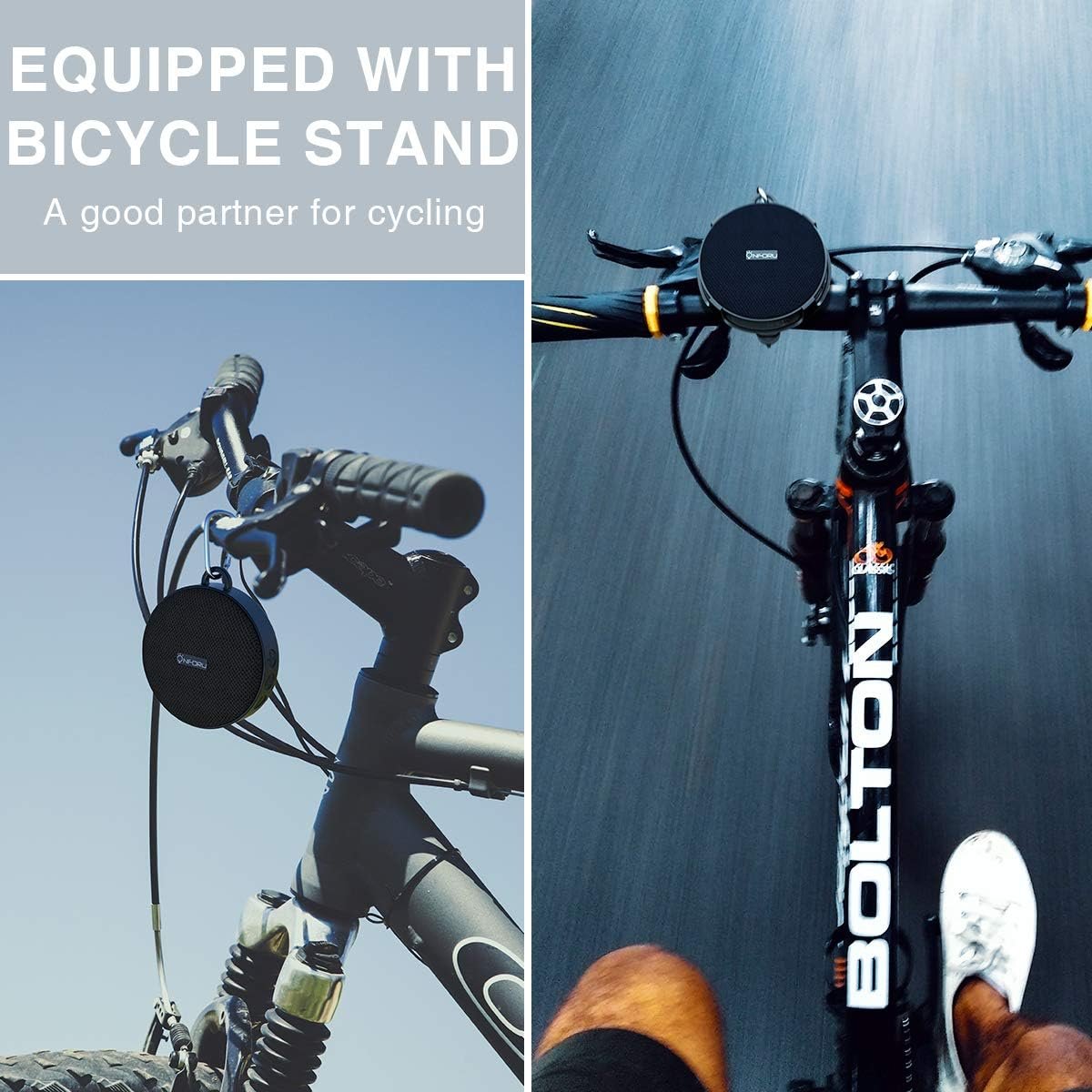 Onforu Portable Bluetooth Speaker for Bike, IP65 Waterproof & Dustproof Mini Outdoor Speaker, Bluetooth 5.0 and 10h Play Time, Wireless Bicycle Speaker with Loud Sound for Riding, Hiking and Camping - Image 4
