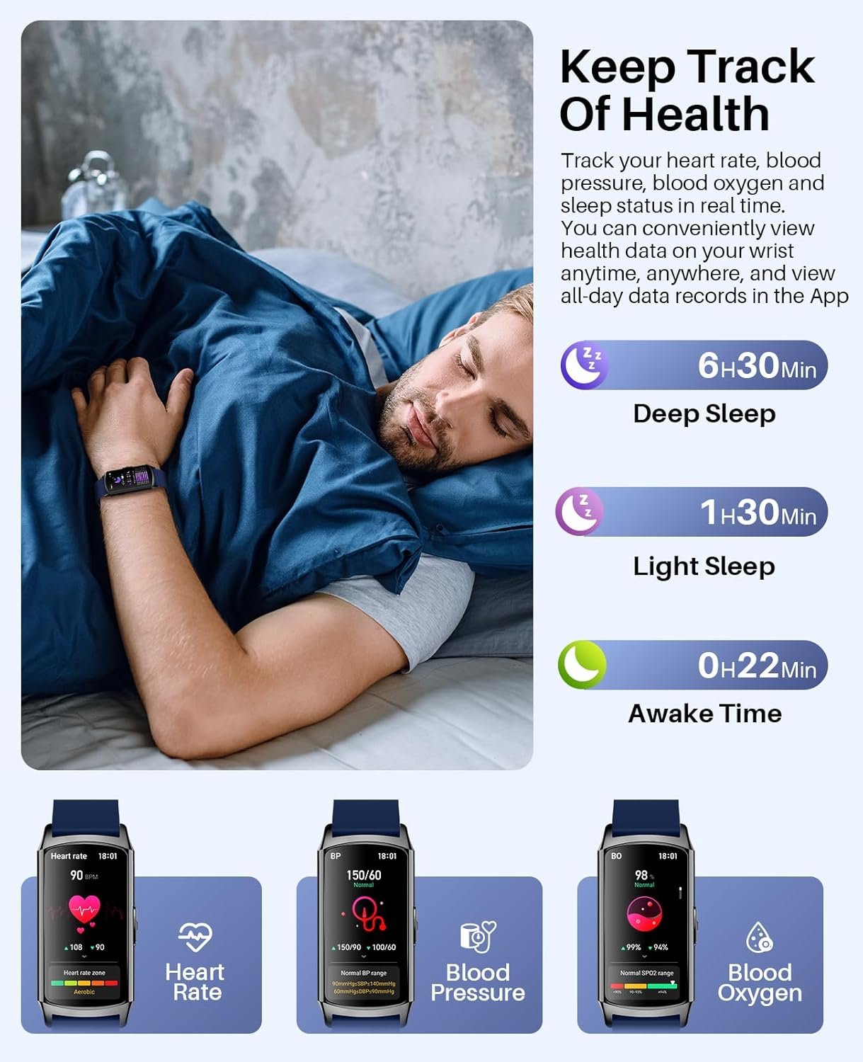 Smart Watch Fitness Tracker (Answer/Make Calls), 1.58" AMOLED Display, 24/7 Heart Rate Blood Oxygen Blood Pressure Sleep Monitor, 114+ Sports Modes Waterproof Smartwatch for Android iPhone Women Men - Image 6