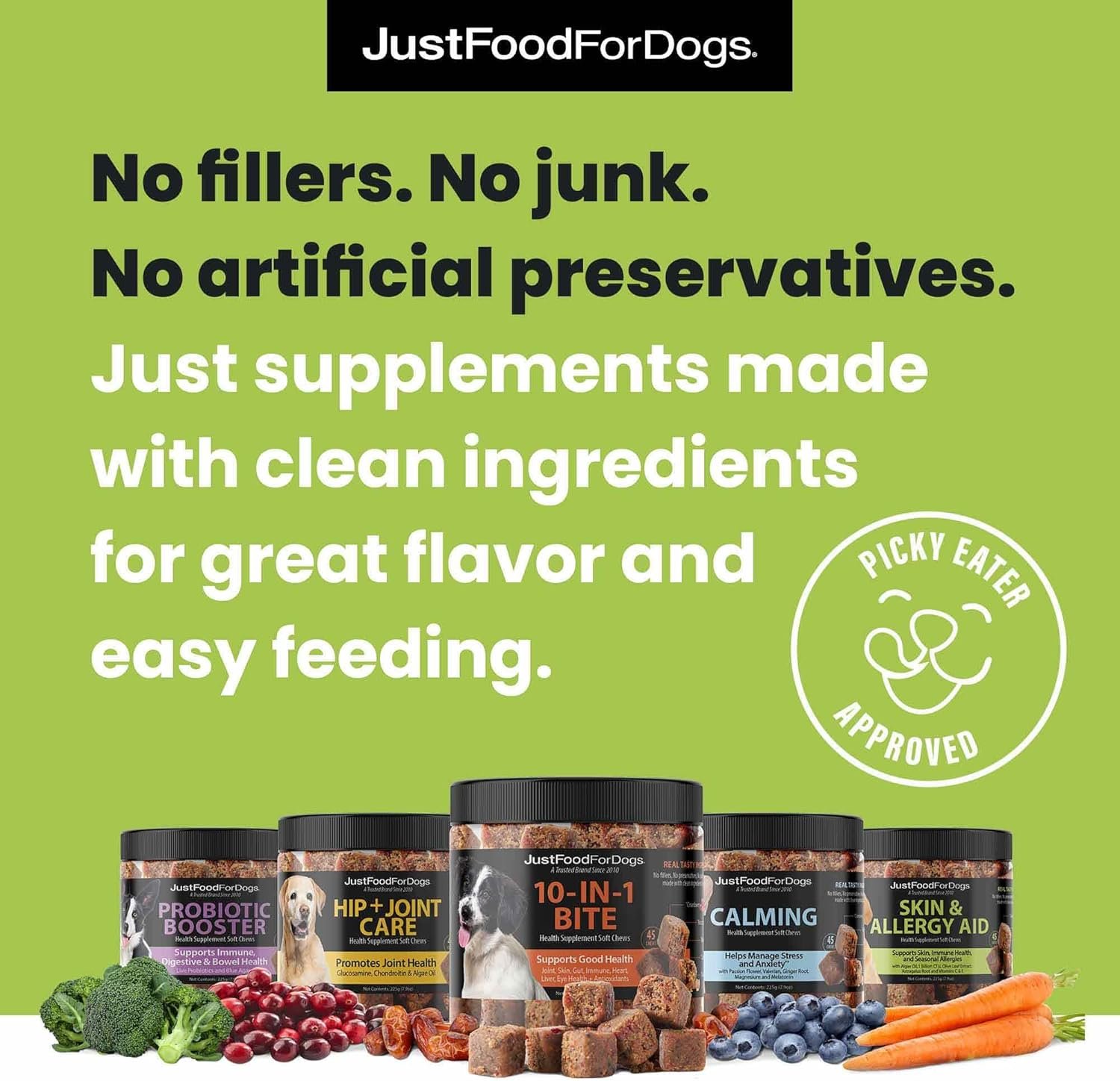 JustFoodForDogs Skin & Allergy Care Soft Chews Supplement for Dogs, Seasonal Allergies, Itchy Skin, Inflammation, Immune Support - 45 Count - Image 8
