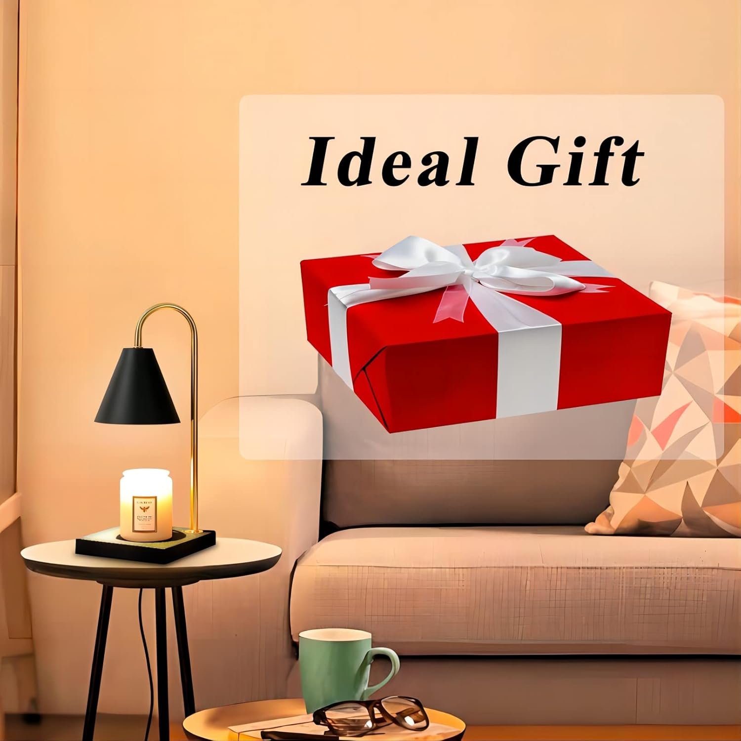 Candle Warmer Lamp, Dimmable Candle Warmer Lamp with Timer, Presents for Mom, Electric Candle Lamp Warmer with 2 Bulbs, for Jar Candles - Image 6