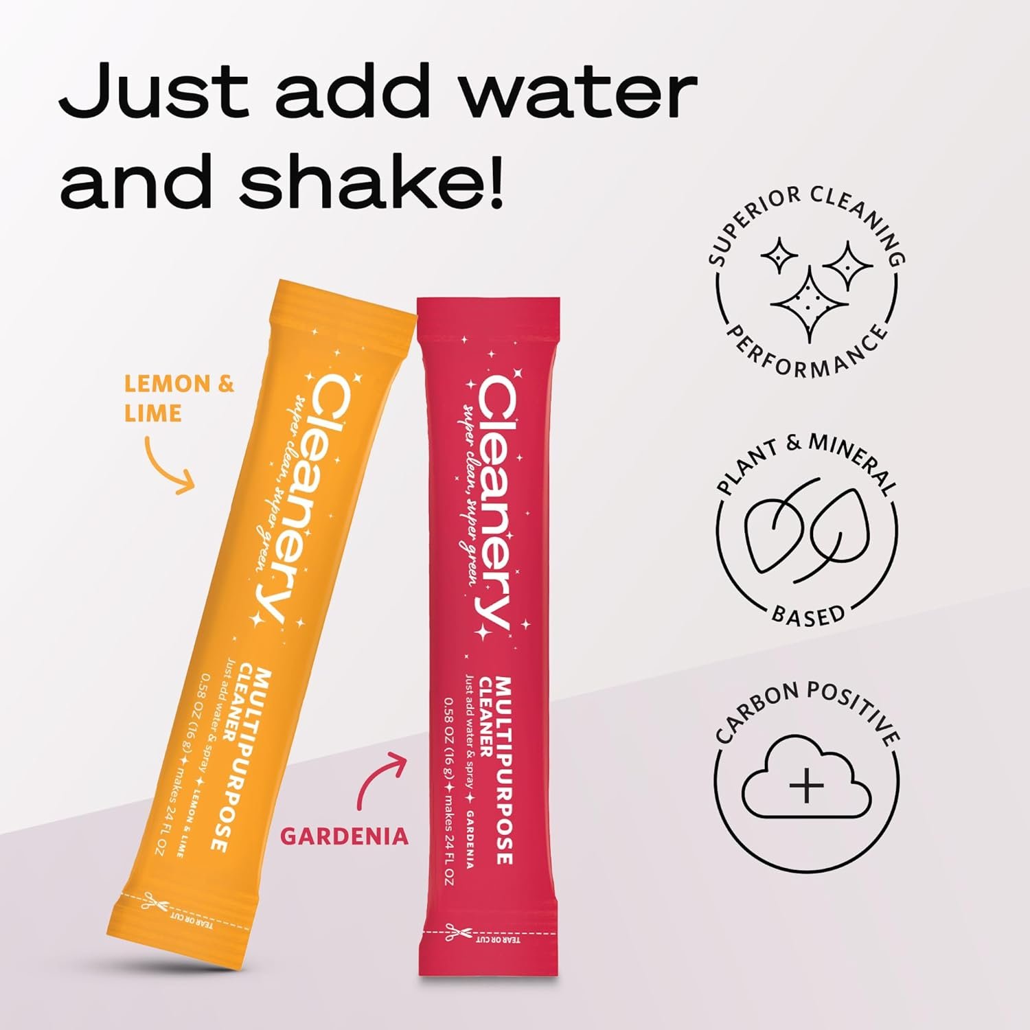 All-Purpose Cleaner Refill Powder Concentrate 4pk & Reusable Plant-Based Bottle (24oz) for Household, Kitchens, Bathrooms, Tiles, Stone, Cruelty Free, Gardenia & Lemon Lime Scents - Image 3