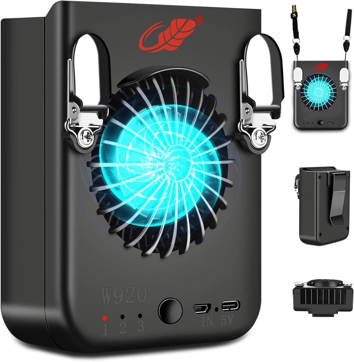 Waist Clip Fan & Neck Fan 2 in 1, Portable Rechargeable Clip on Fan with 3 Speeds, 8000mAh Battery Operated Powerful Cooling Shirt Fan & Belt Fan for Camping, Hiking, Fishing, Working - Image 2