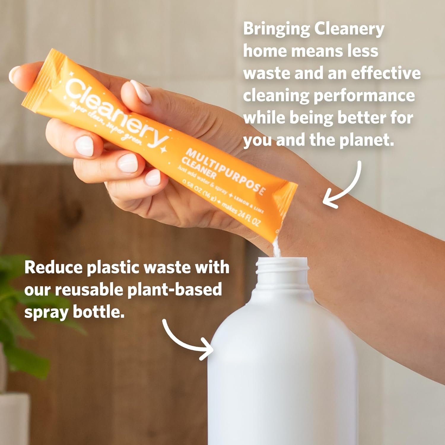 All-Purpose Cleaner Refill Powder Concentrate 4pk & Reusable Plant-Based Bottle (24oz) for Household, Kitchens, Bathrooms, Tiles, Stone, Cruelty Free, Gardenia & Lemon Lime Scents - Image 6