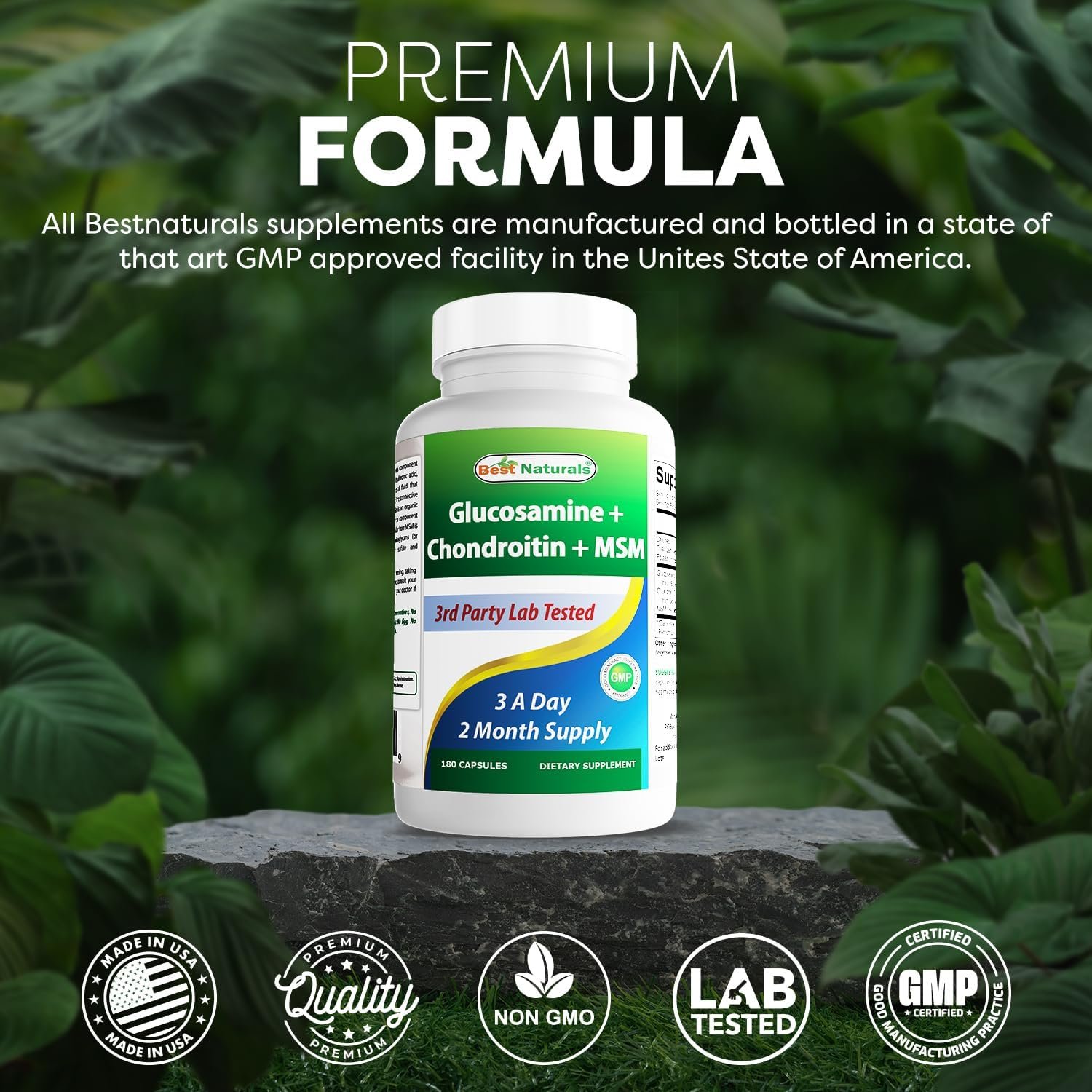Best Naturals, Glucosamine Chondroitin and MSM Joint Supplements, 2600 mg per Serving, (180 Count (Pack of 3)) - Image 6