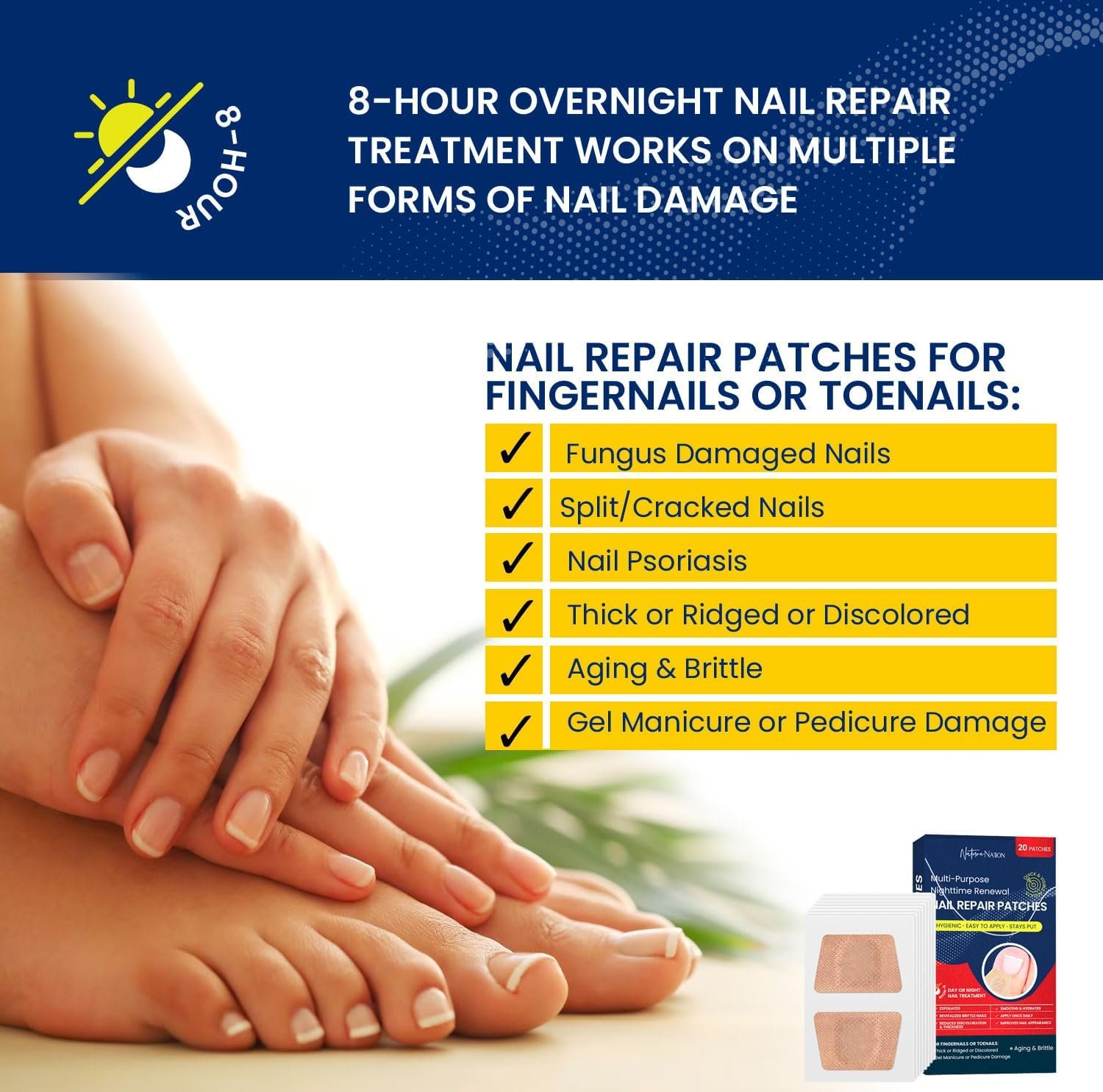 Toenail Fungus Treatment Extra Strength: Toe Nail Fungus Treatments for Toenail Fingernail - Fungal Nail Treatment and Nail Repair - Nighttime Fungal Nail Patches for Better Nails Cuticle Nail Care - Image 3