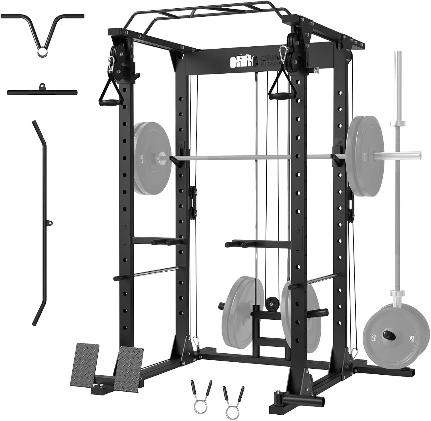 ONNO Power Cage,1500LBS Power Rack with Adjustable Cable Crossover System,Multi-Function Workout Cage,Squat Rack for Home Gym F2 and More Training Attachment - Image 2