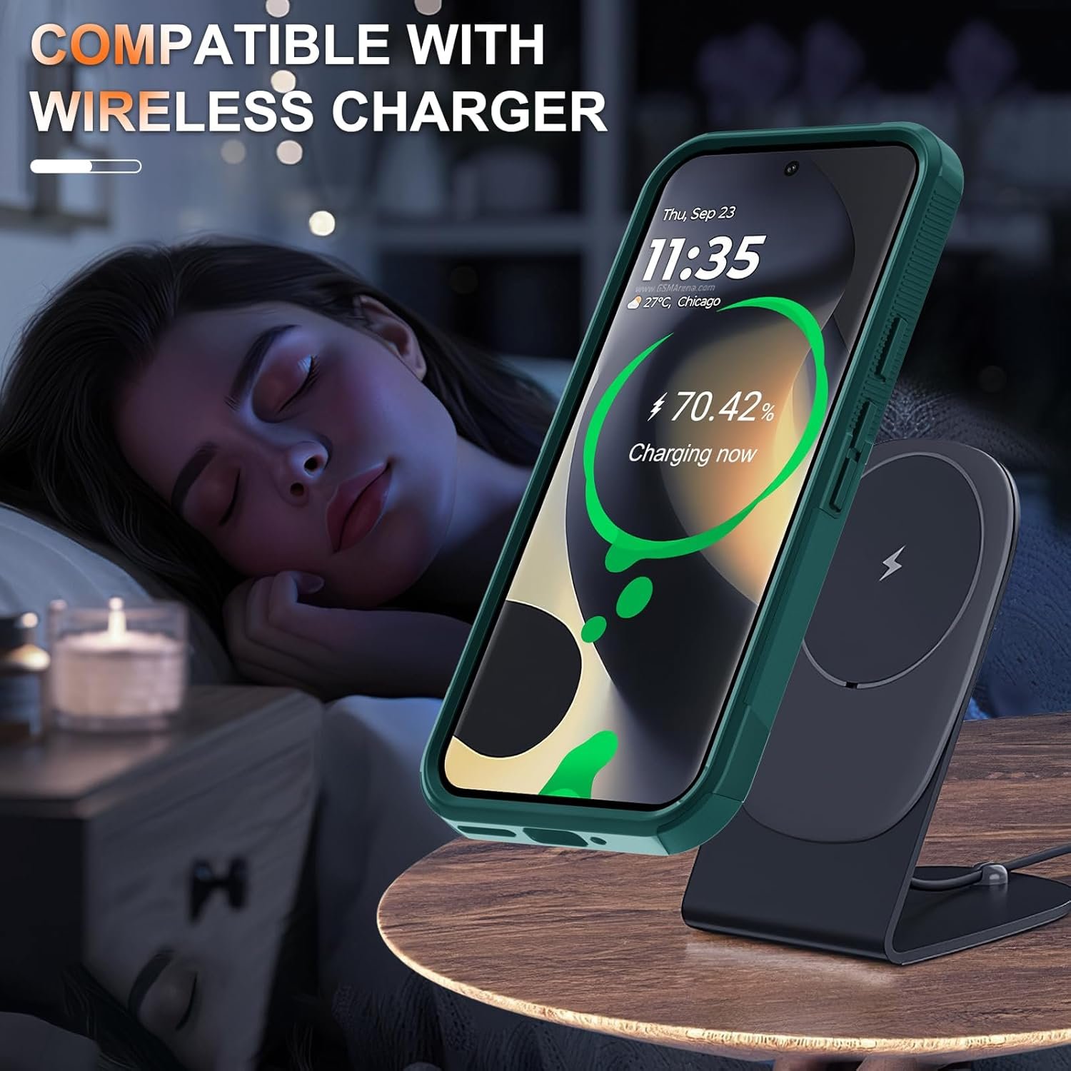 RMOCR Case for Google Pixel 9 Pro XL, Full Body Heavy Duty Rugged Shockproof Protective Phone Cover with Lanyard Strap, Tempered Glass Screen Protector and Camera Lens Cover, Dark Green - Image 9