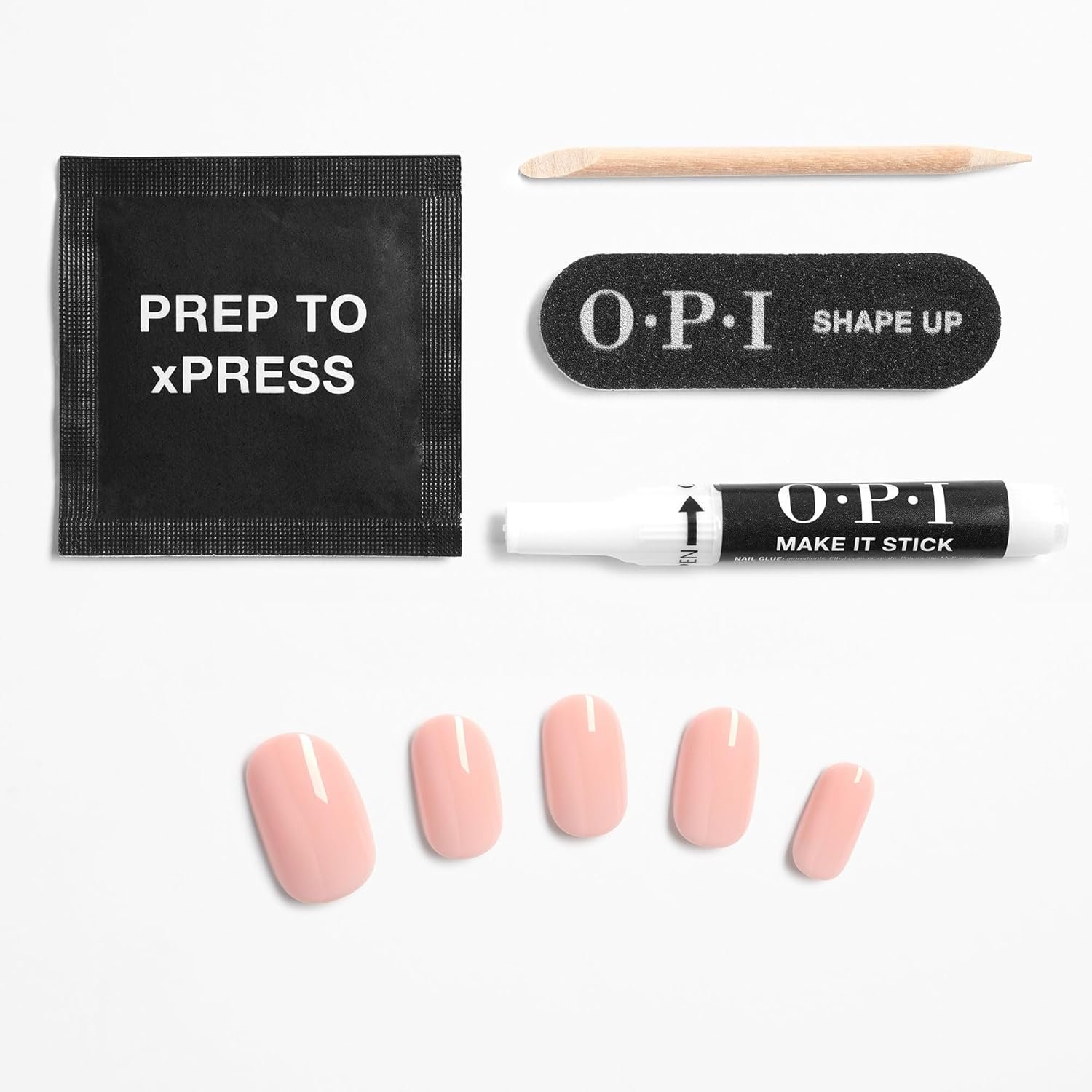 OPI xPRESS/ON Bubble Bath | Nude Pink Short Round Press On Nails | With Nail Glue | Long Lasting, Reusable, Non-damaging - Image 7