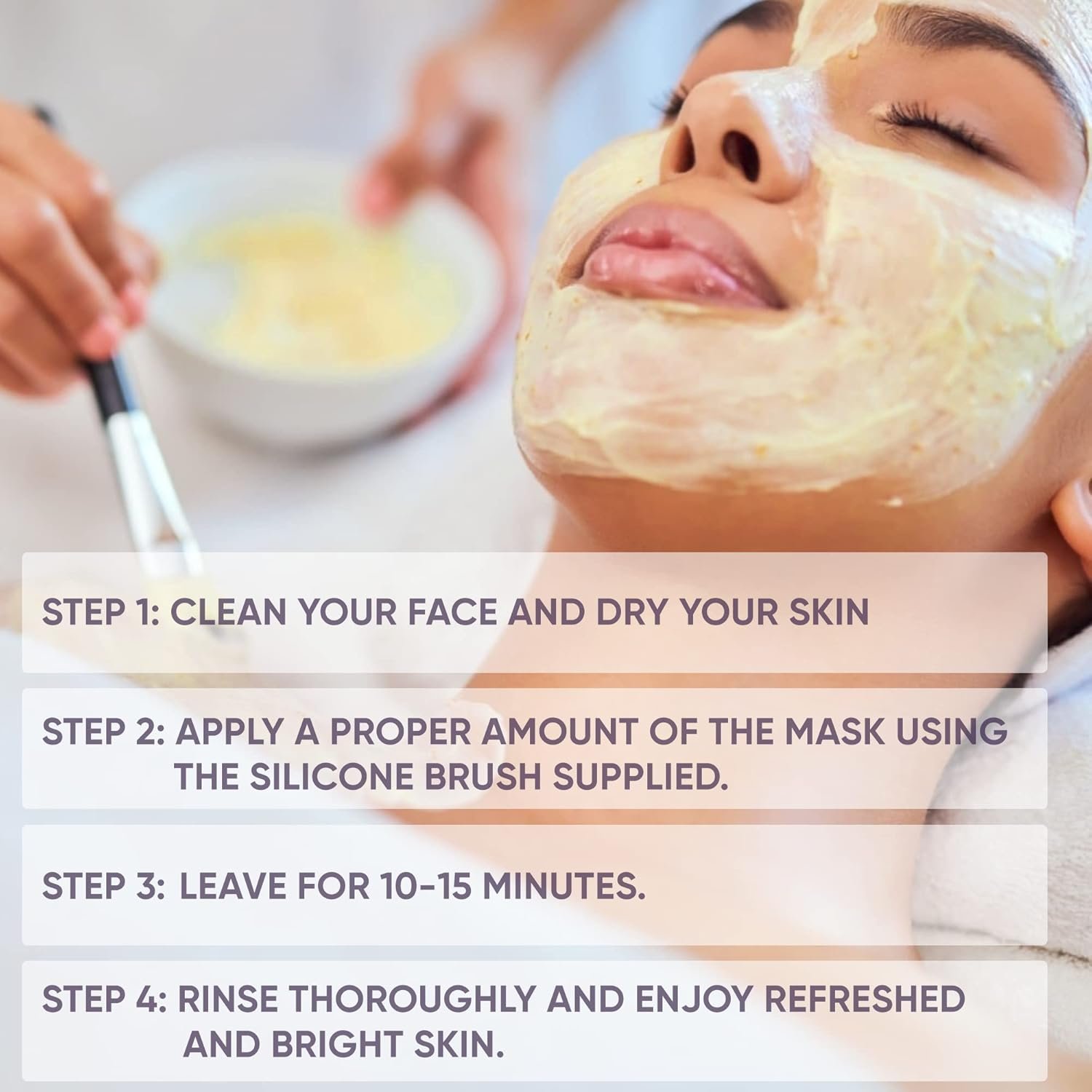 VALITIC Vitamin C & Turmeric Clay Mask - Dark Spot Corrector with Kojic Acid, Hyaluronic Acid & Retinol - Skin Care Routine for Minimizing Pores & Blackheads - with Applicator Brush - 100g - Image 8