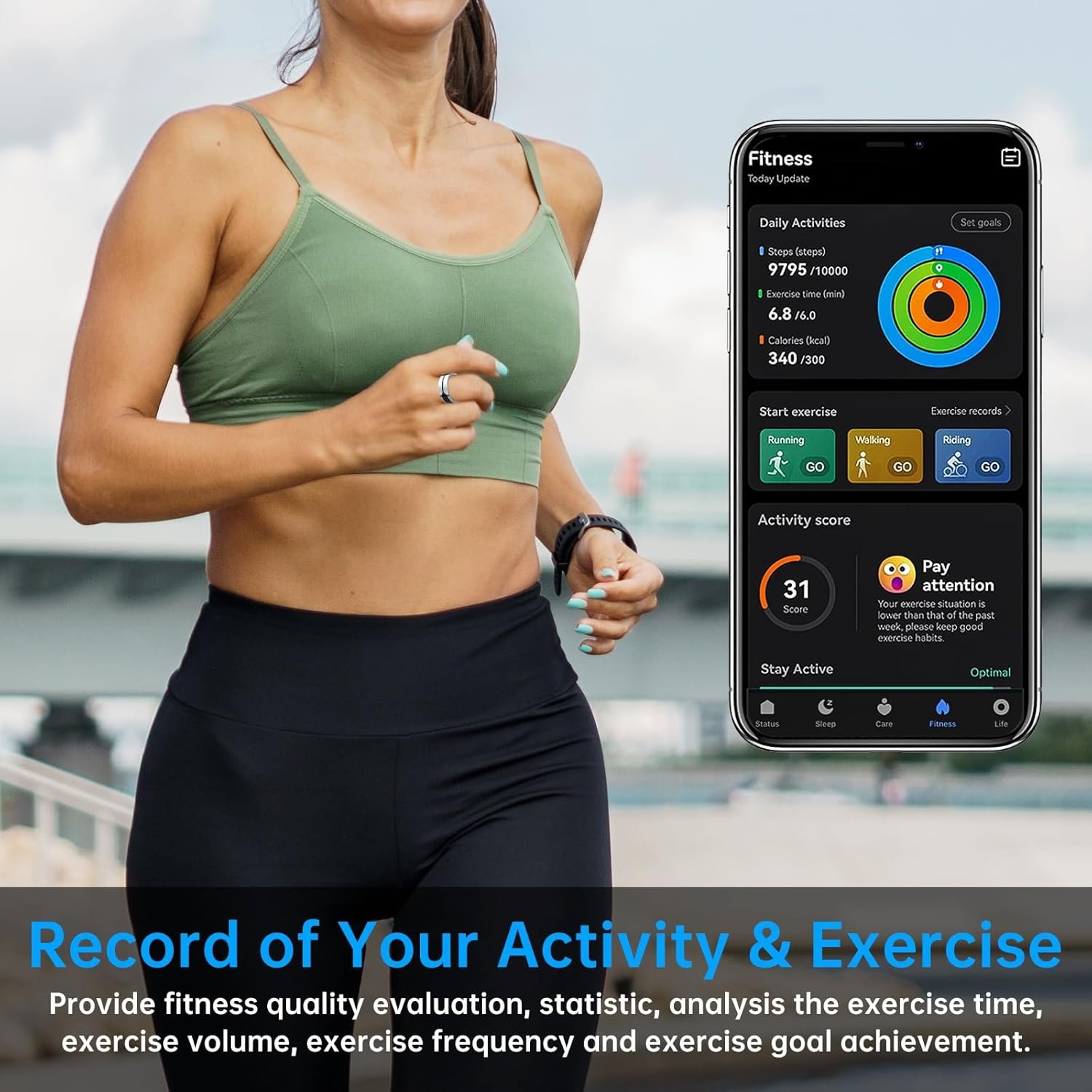 Smart Ring, Fitness Ring Tracker, Health Monitoring of Heart Rate, Blood Oxygen, Temp, Activity & Sleep Tracking with Smart Touch, LED Reminder, Smart Rings for Men Women with Battery Case - Image 5