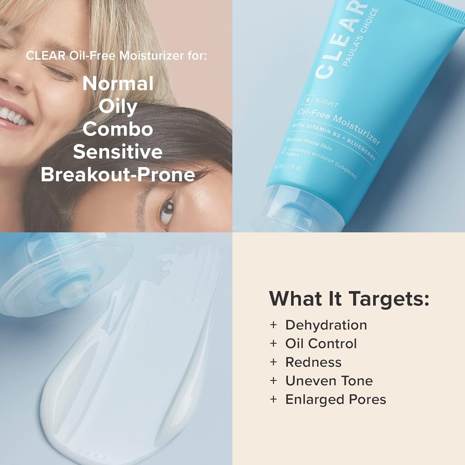 Paula's Choice CLEAR Oil-Free Moisturizer, Lightweight Face Moisturizer for Acne-Prone Skin, Pore-Minimizing Niacinamide, Soothing Antioxidants, Ceramides to Calm Redness - Image 5