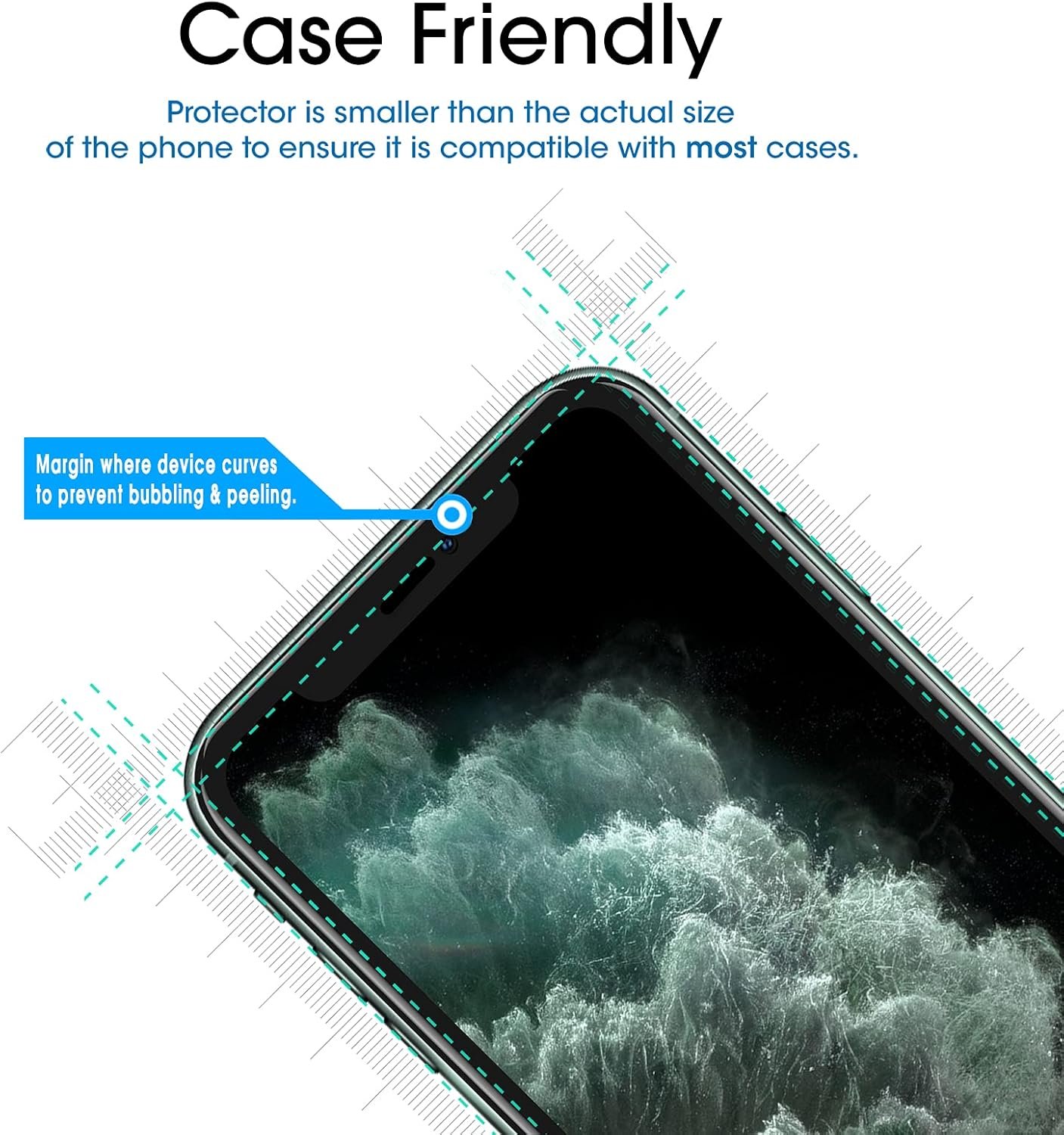 amFilm 2 Pack OneTouch Glass Screen Protector for iPhone 11 Pro Max (6.5") with Easy Installation Kit - Image 5