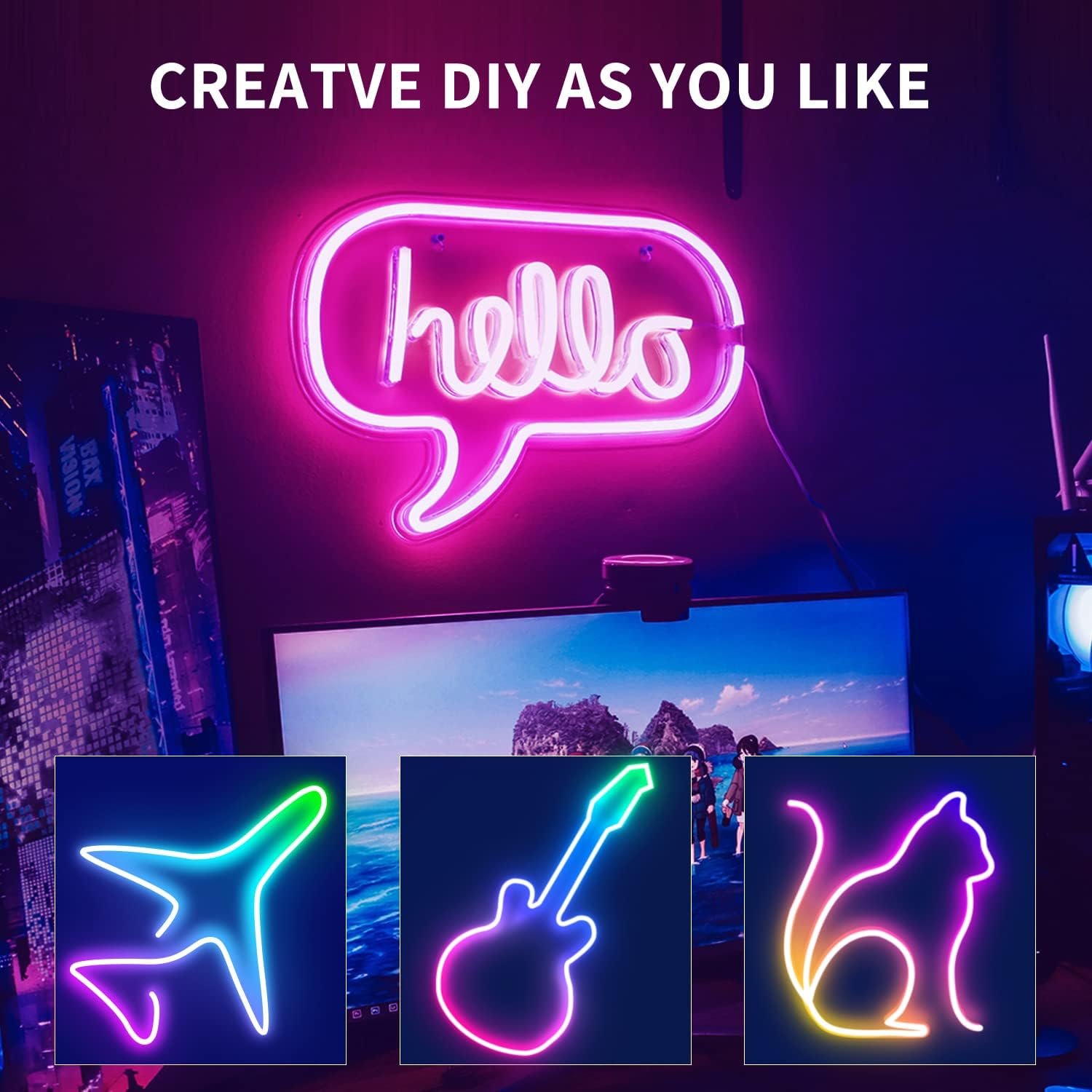 50ft RGB LED neon Rope Lights LED neon Strip Lights with Remote Control/APP Control IP65 24V Waterproof Flexible Neon LED Strip Lights,Led Lights for Bedroom Room Outdoors Decor - Image 4