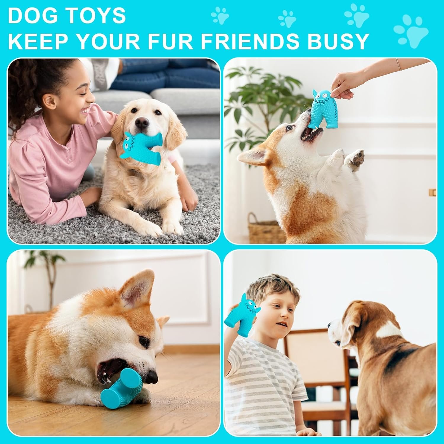 Dog Light Chewers Dog Squeaky Toys,Been Able to Squeeze Some Treats in and Some Licking Treats Teeth Cleaning Dog Toys for Small to Medium Size Dogs Light Chewer - Image 7
