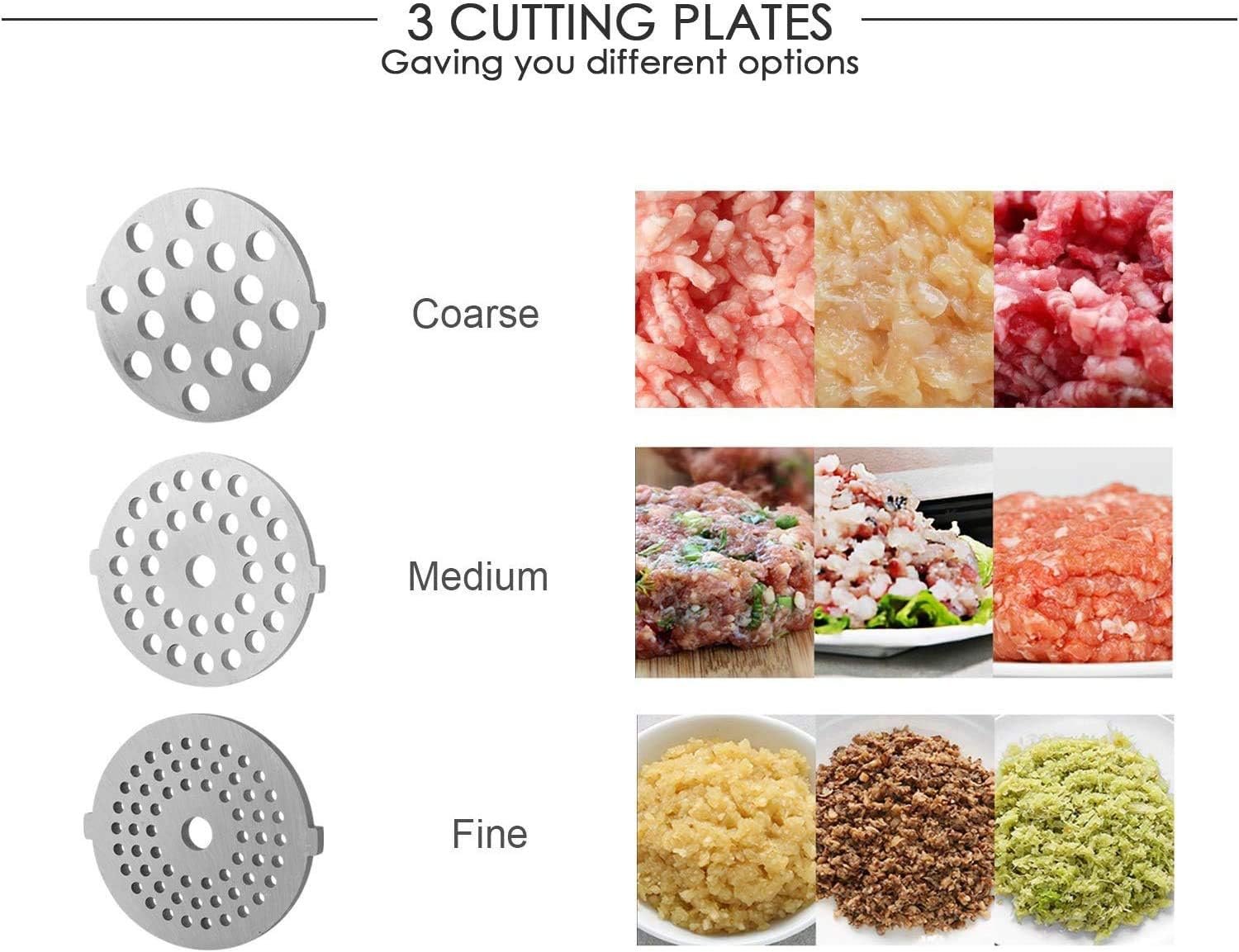 Homdox Electric Meat Grinder Heavy Duty, 2000W Meat Mincer with 3 Grinding Plates and Sausage Stuffer Tubes for Home Use &Commercial, ETL Approved, Upgrade Model - Image 5