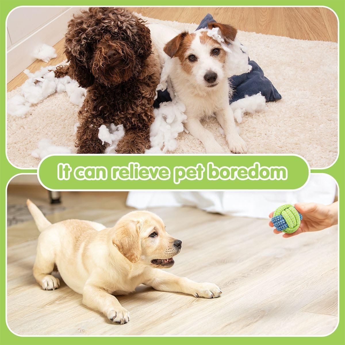 6 Pack Rope Toys for Dogs Aggressive Chewers, Prevents Boredom, Dental Cleaning for Small Dog,Tug of War Teething Dog Toys for Puppies, Cotton Dog Teething Toys for Instinctual Play and Training - Image 5