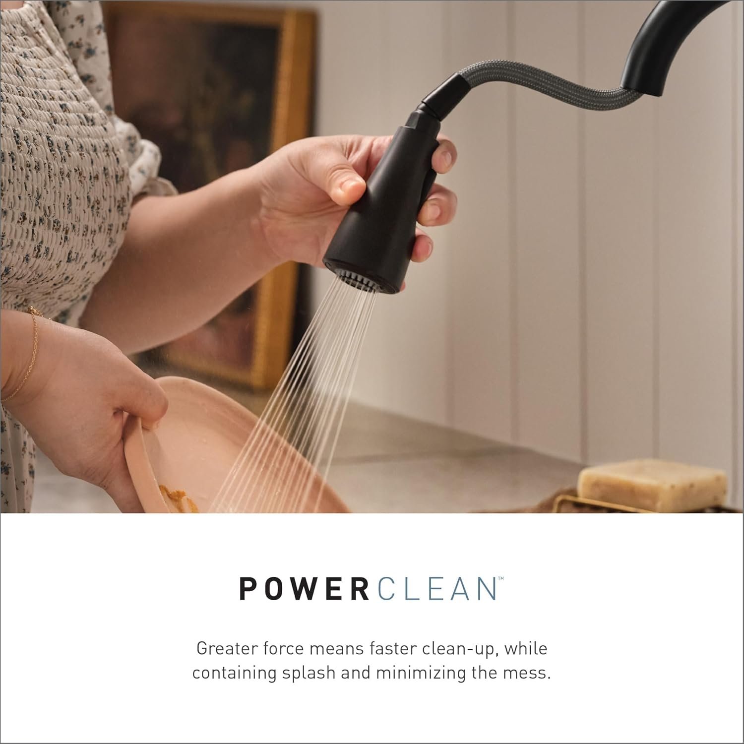 Moen 5925EWC Sleek Spring Pulldown Kitchen Faucet with Power Boost, Chrome - Image 4