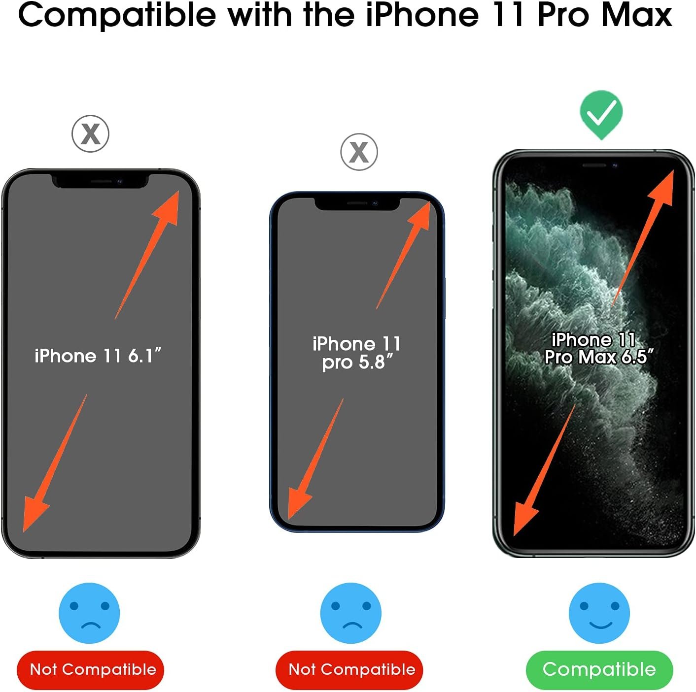 amFilm 2 Pack OneTouch Glass Screen Protector for iPhone 11 Pro Max (6.5") with Easy Installation Kit - Image 3