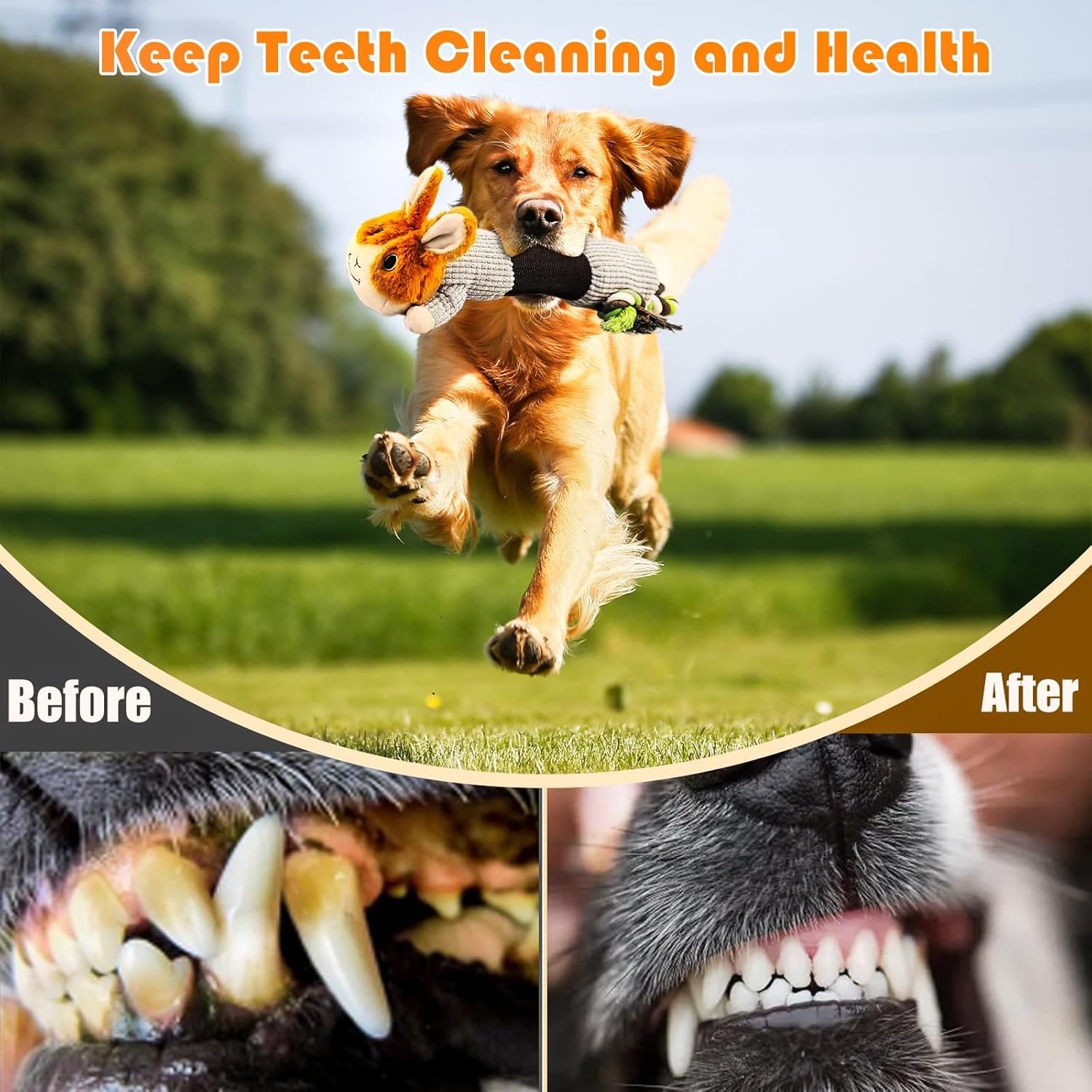 Squeaky Dog Toys Large Dog, Plush Dog Toy for Aggressive Chewers Dog Toys with Crinkle Paper and Squeaker Tug of War Dog Toys - Image 4