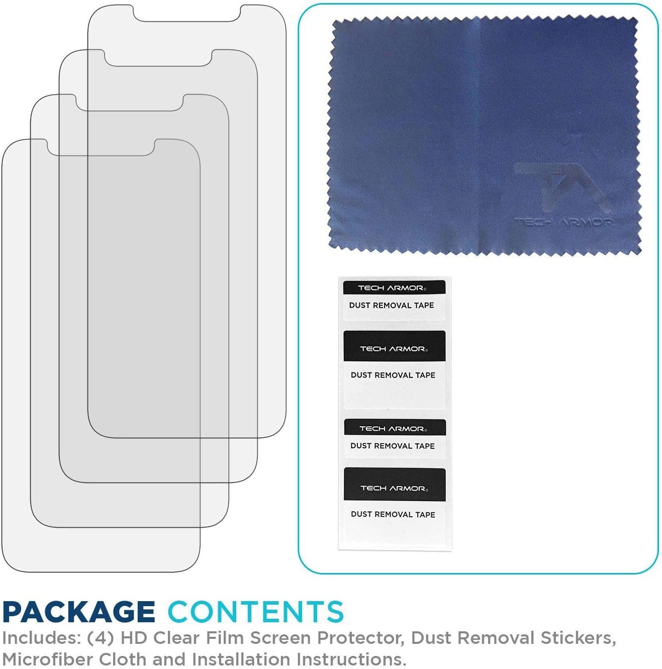 Tech Armor Screen Protector for iPhone 6.1 inch - HD Clear Film, Ultimate Display Protection, Crystal Clear Clarity, Easy Installation, Premium Quality, 4 Pack (iPhone 12 / iPhone 12 Pro-6.1 Inch) - Image 8