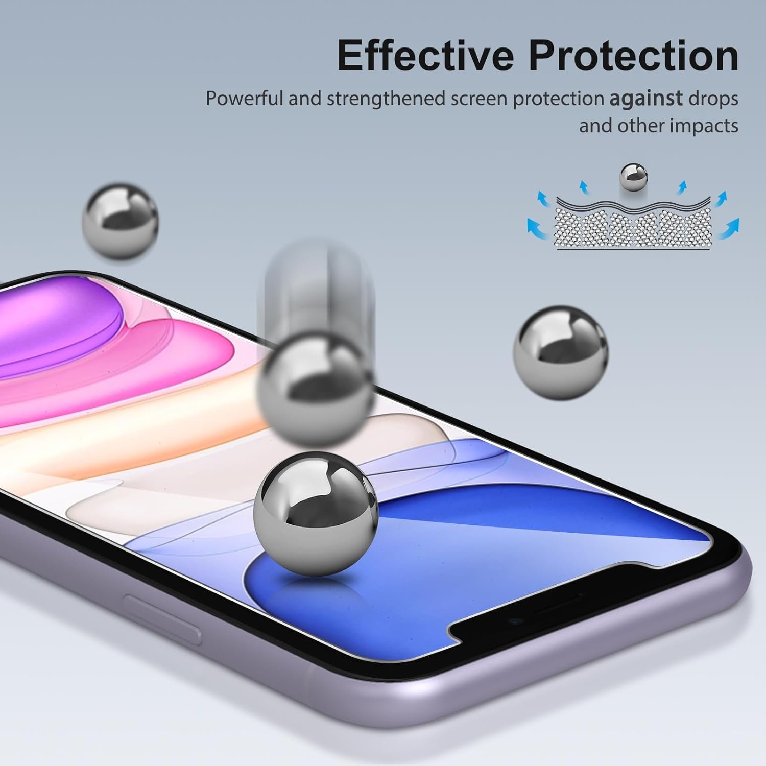 SPARIN Screen Protector Compatible with iPhone 11 / XR 6.1 inch, 4 Pack HD Clear 9H Tempered Glass Anti-Scratch and Case Friendly - Image 8