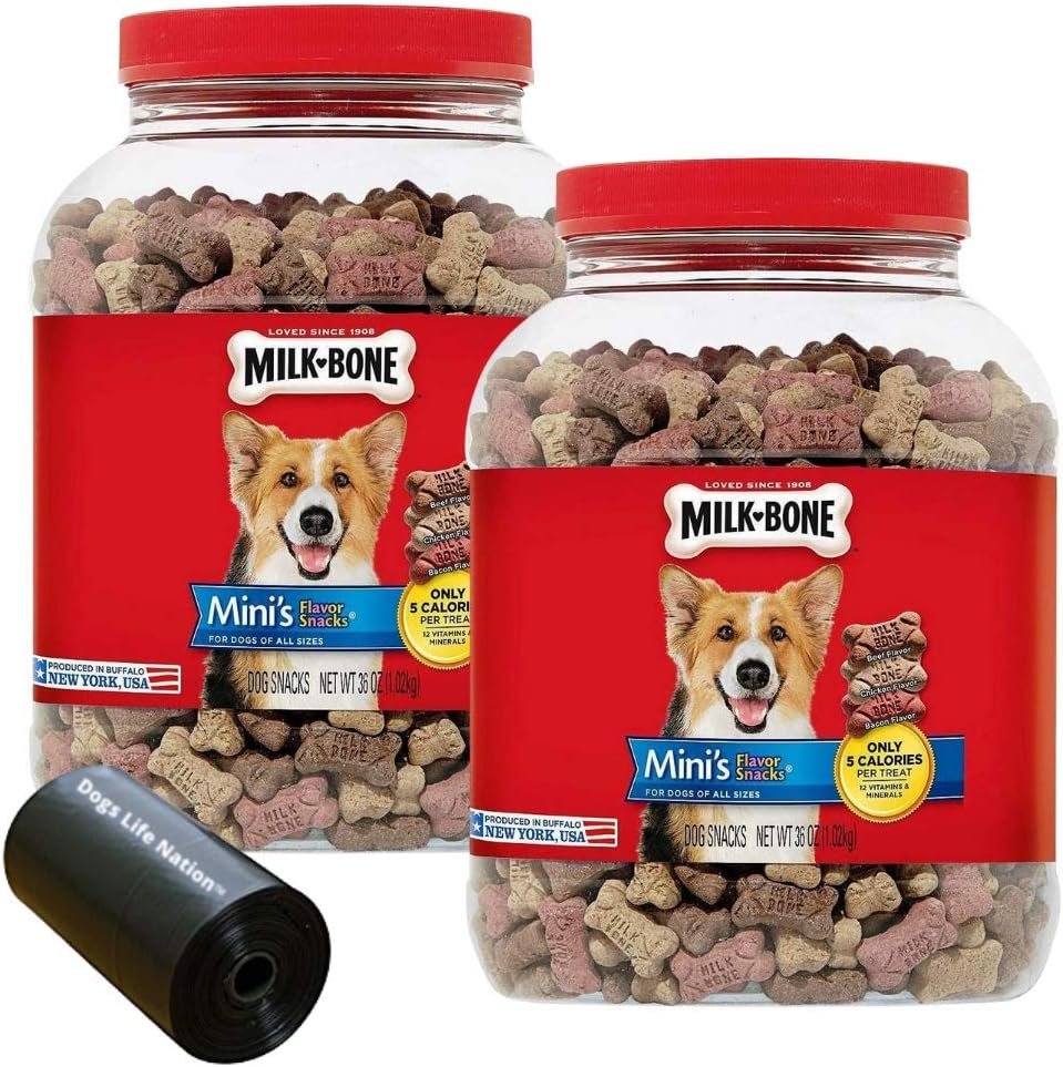 Two 36 oz. Canisters Milk-Bone Mini's Flavor Snacks, I AM Capable Magnet and Dogs Life Nation Branded Waste Bag Bundle - Image 8