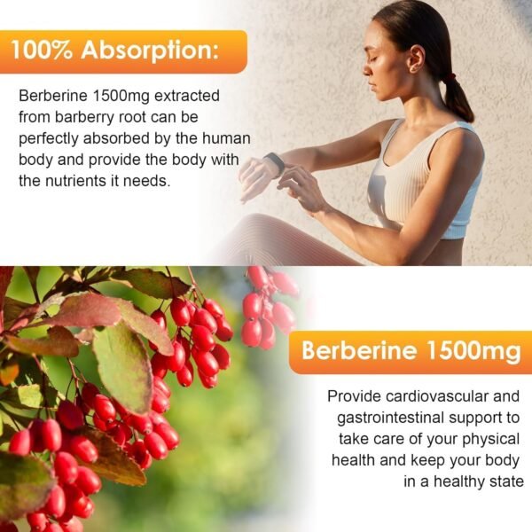 (2 Pack) Berberine Supplement, 1500mg Organic Berberine Liquid Drops with Ceylon Cinnamon, Bitter Melon, Sugar-Free & Vegan Supplement Supports Immune System & Gastrointestinal Care - 4 FL Oz - Image 5