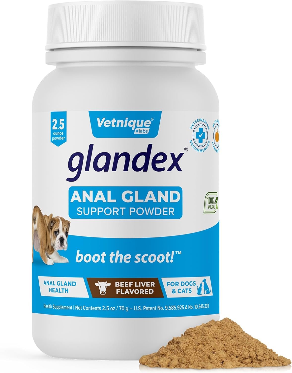 Glandex Dog Fiber Supplement Powder for Anal Glands with Pumpkin, Digestive Enzymes & Dog Probiotics for Digestive Health - Vet Recommended - Boot The Scoot (Beef Liver, 2.5oz Powder) - Image 2