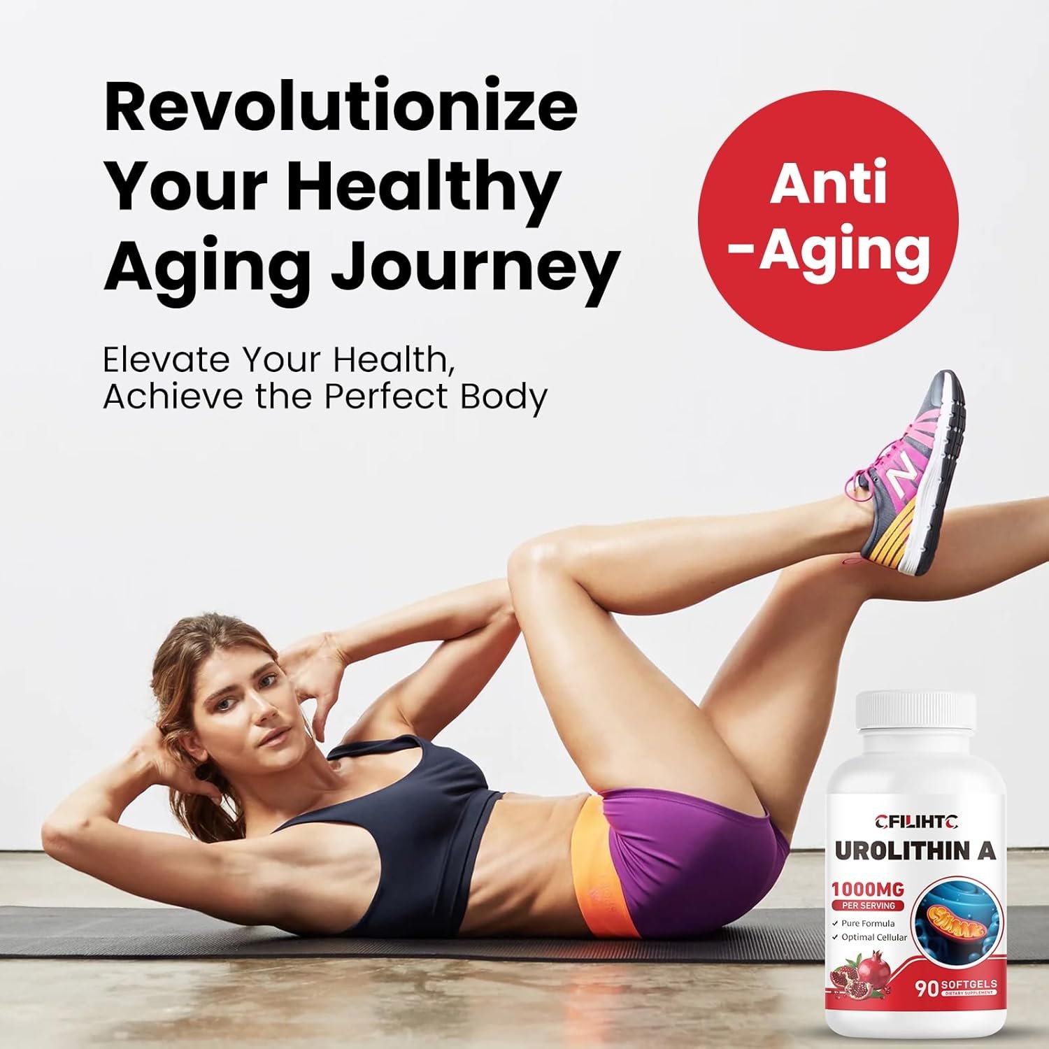 Urolithin A Supplement 1000mg, 90 Softgels for Healthy Aging, Energy, Mitochondria, Antioxidants Support - Image 6