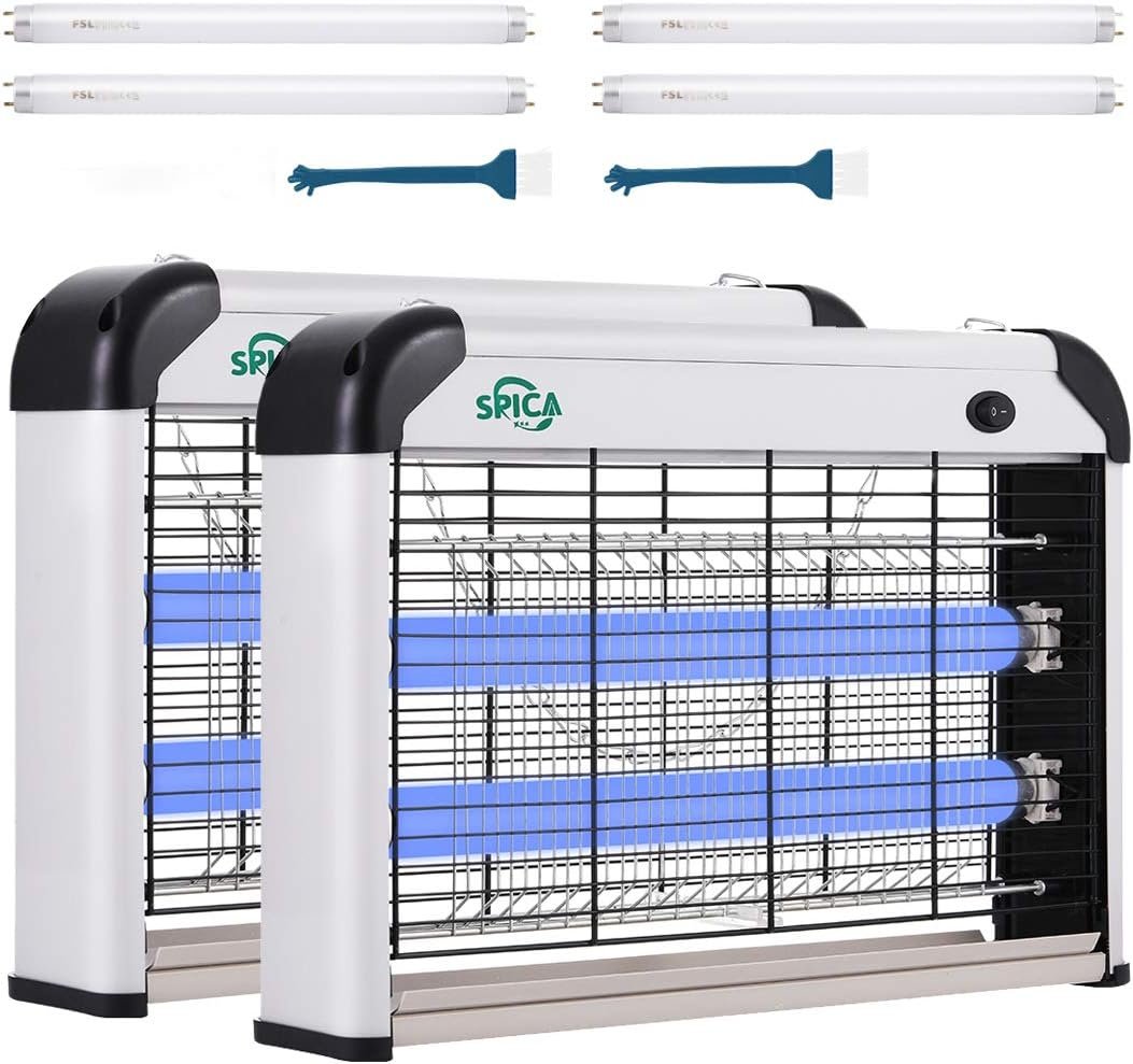 SPICA 2 Pack Insect Killer Bug Zapper Indoor, 20W Electronic Mosquito Fly Moth Wasp Pest Killer, Includes 4 Replacement Light Bulbs - Image 2