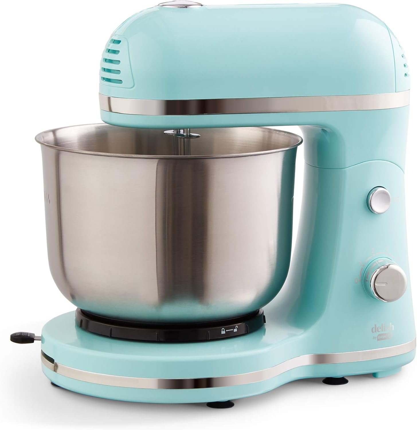 DASH Delish by DASH Compact Stand Mixer, 3.5 Quart with Beaters & Dough Hooks Included - Blue - Image 2