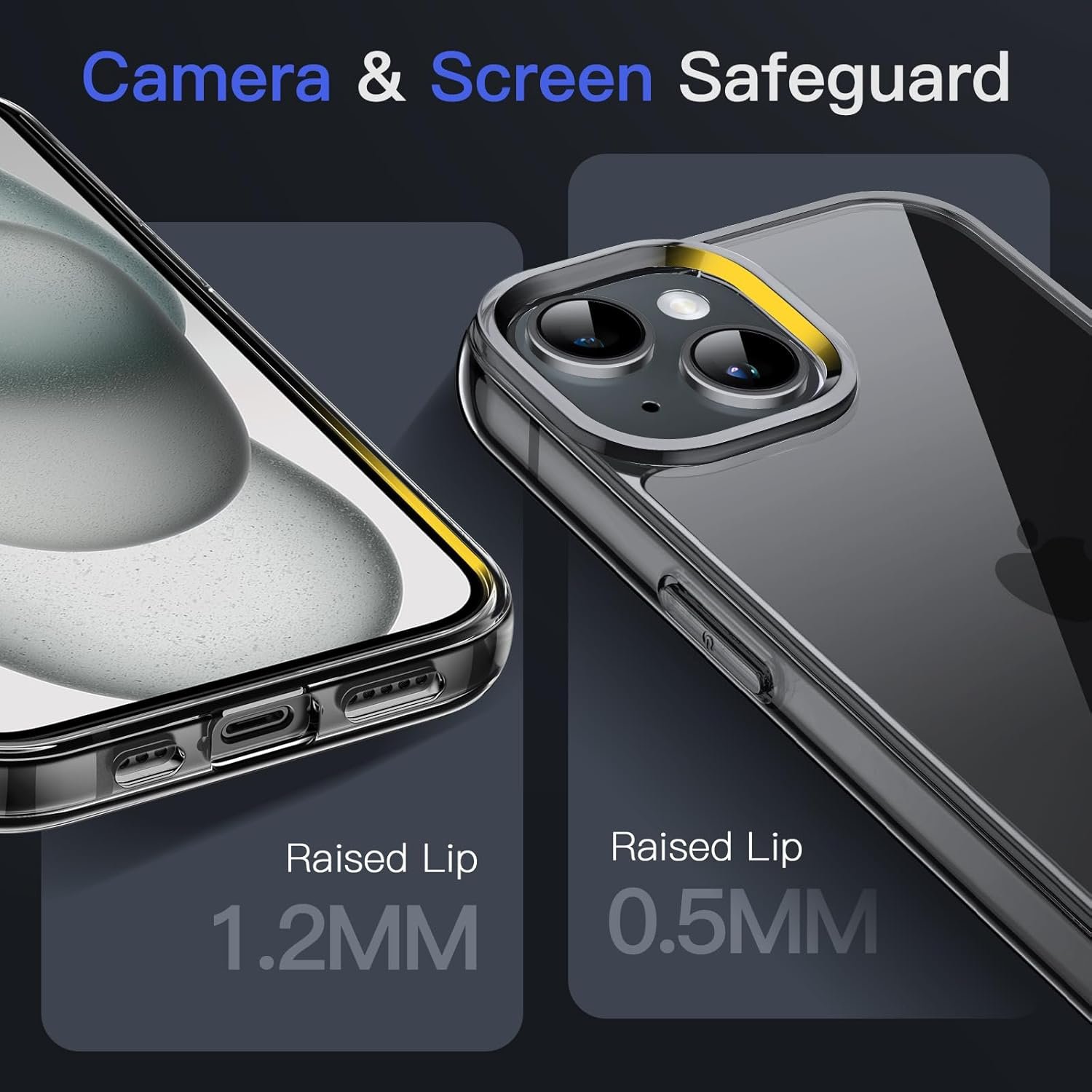 JETech Case for iPhone 15 6.1-Inch, Non-Yellowing Shockproof Phone Bumper Cover, Anti-Scratch Clear Back (Black) - Image 5