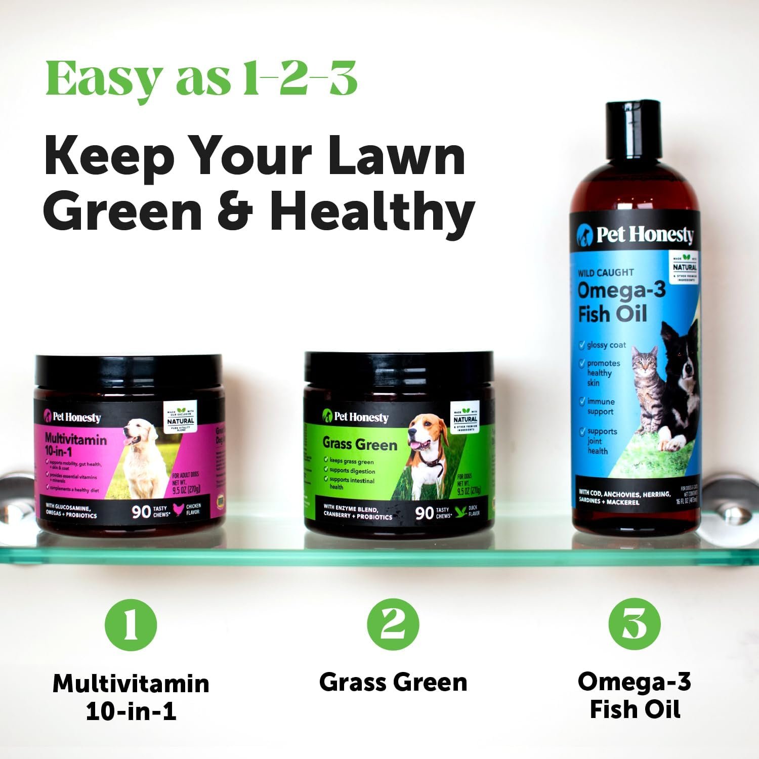 Pet Honesty Grass Green - Pee Grass Spot Saver Caused by Dog Urine, Gut Health Probiotics, Dog Urine Neutralizer for Lawn, Grass Burn Spot Chews, Cranberry, Apple Cider Vinegar, Dog Rocks (Duck 90 ct) - Image 8