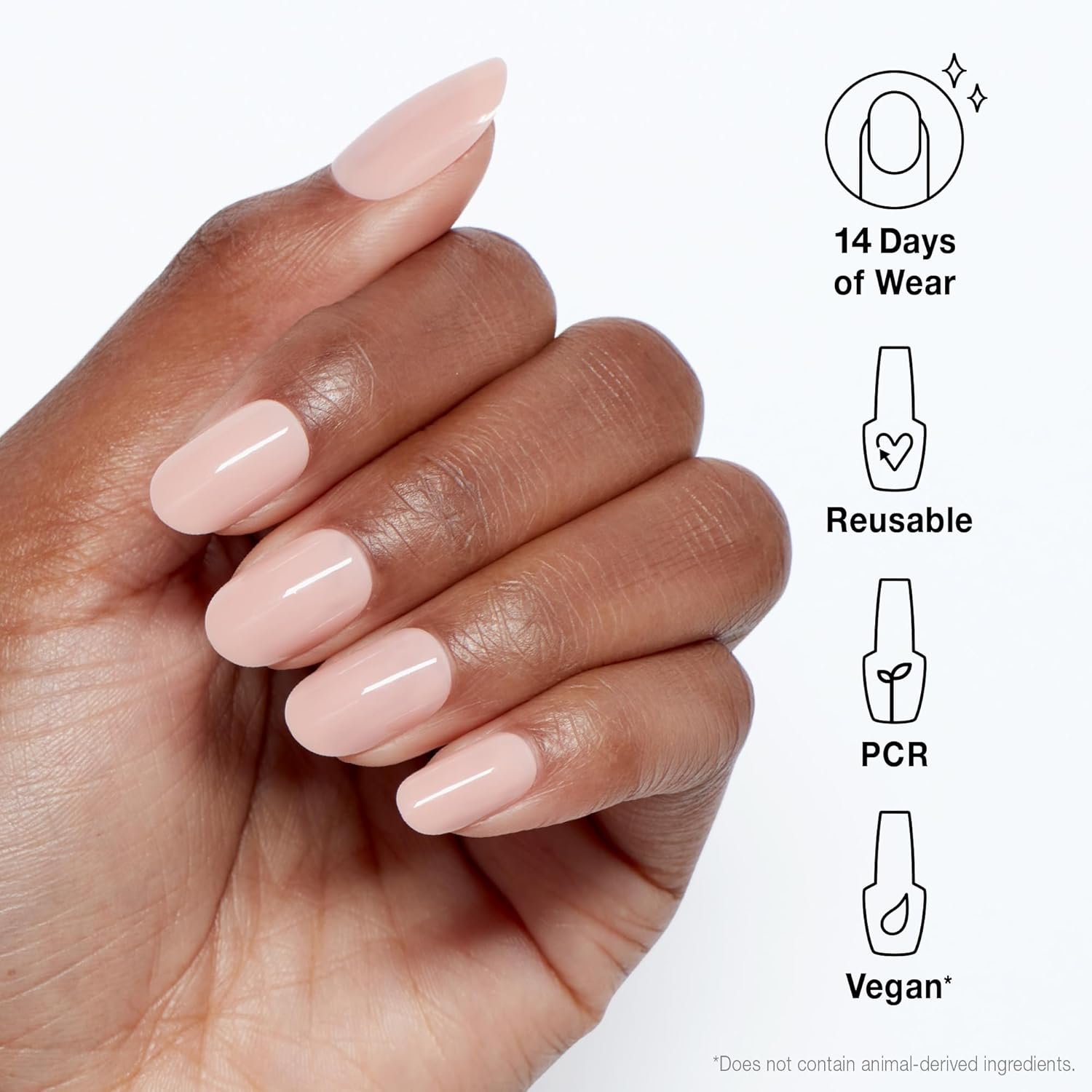 OPI xPRESS/ON Bubble Bath | Nude Pink Short Round Press On Nails | With Nail Glue | Long Lasting, Reusable, Non-damaging - Image 6