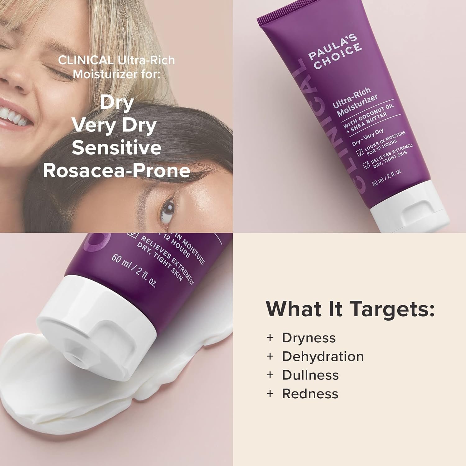 Paula's Choice CLINICAL Ultra-Rich Face Moisturizer with Jojoba, Coconut Oil & Shea Butter, Redness-Prone, Dry, Sensitive Skin, 2 Ounce - Image 5