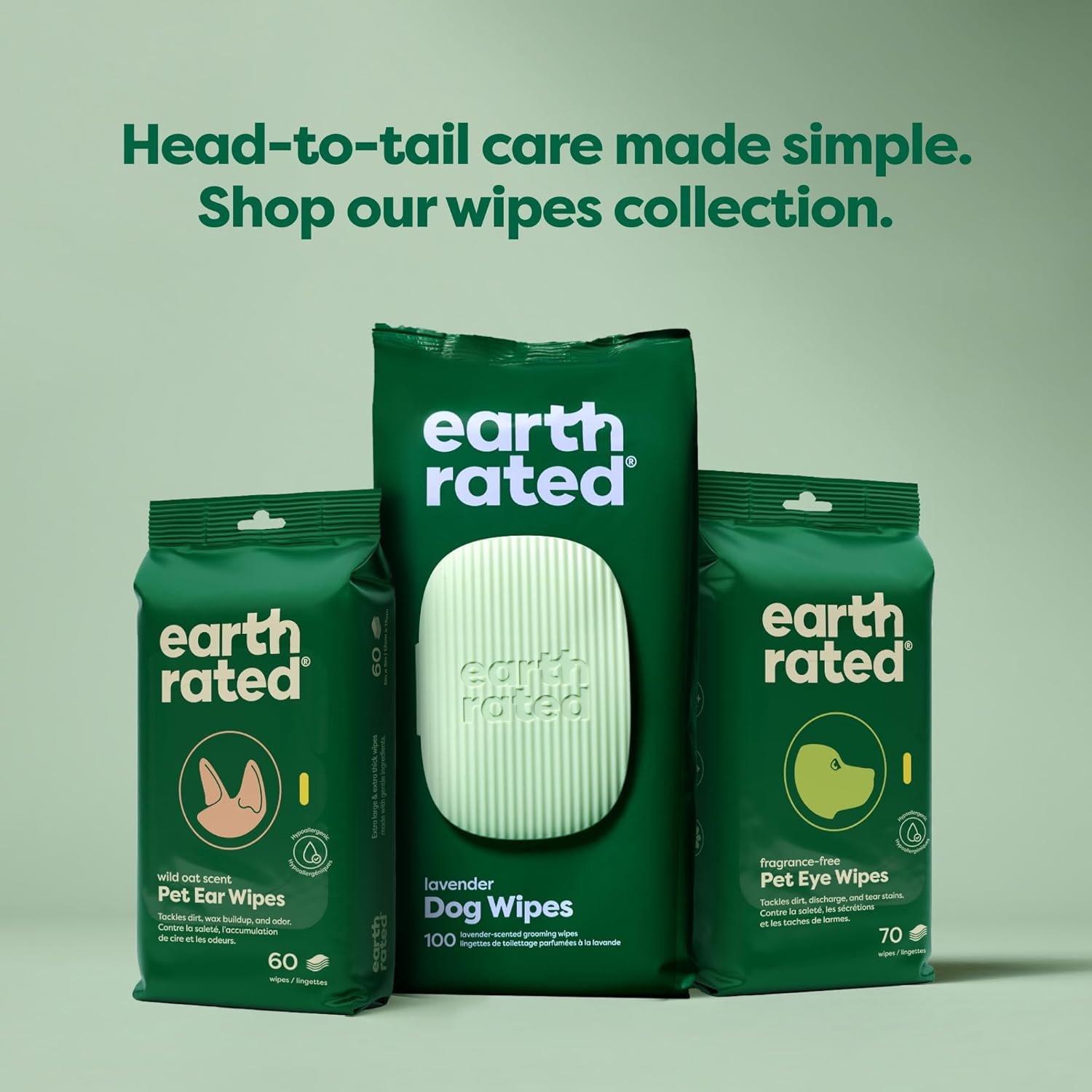 Earth Rated Hypoallergenic Dog Wipes, Cleaning and Odor-Controlling Grooming Wipes for Paws, Body, and Butt, Perfect for Puppy and Adult Dogs, Lavender Scented, 100 Count - Image 9