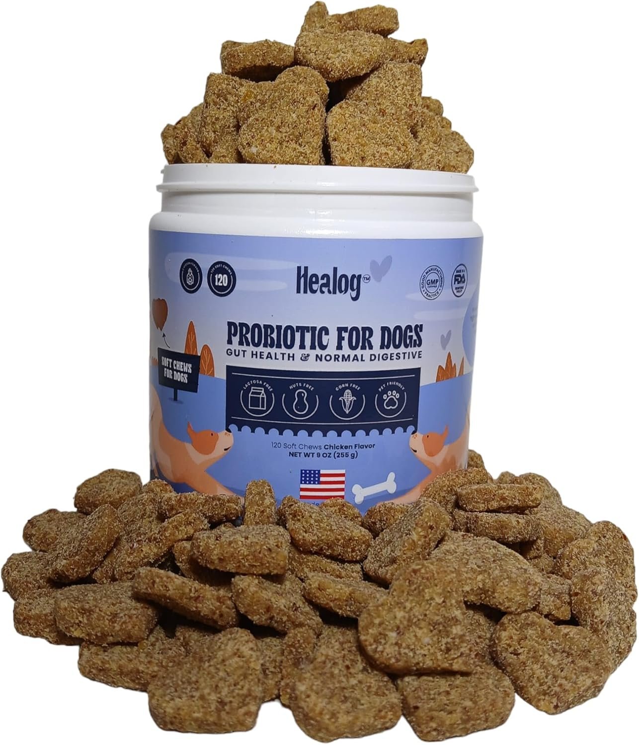 Probiotic for Dogs - 120 Chicken Flavored Soft Chews, Natural Dog Probiotics for Digestive Health, Gut Health for Dogs, Anxiety and Gas Relief, Diarrhea Control, 1 Billion CFU - Image 11
