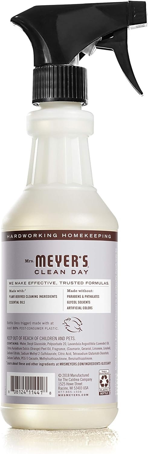 MRS. MEYER'S CLEAN DAY Multi-Surface Everyday Cleaner, Cruelty Free Formula, Lavender Scent, 16 oz- Pack of 3 - Image 3