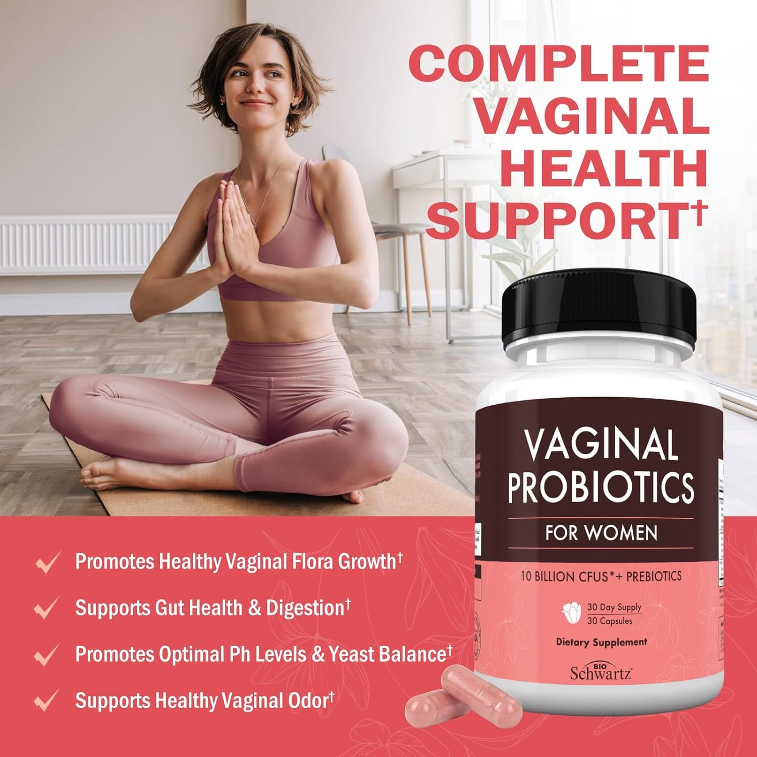 Vaginal Probiotics for Women Supplement with Prebiotics and Lactobacillus Crispatus - Supports Vaginal Health by Promoting Healthy Vaginal Odor, Flora, PH Balance - 30 Day Supply, 30 Capsules - Image 5