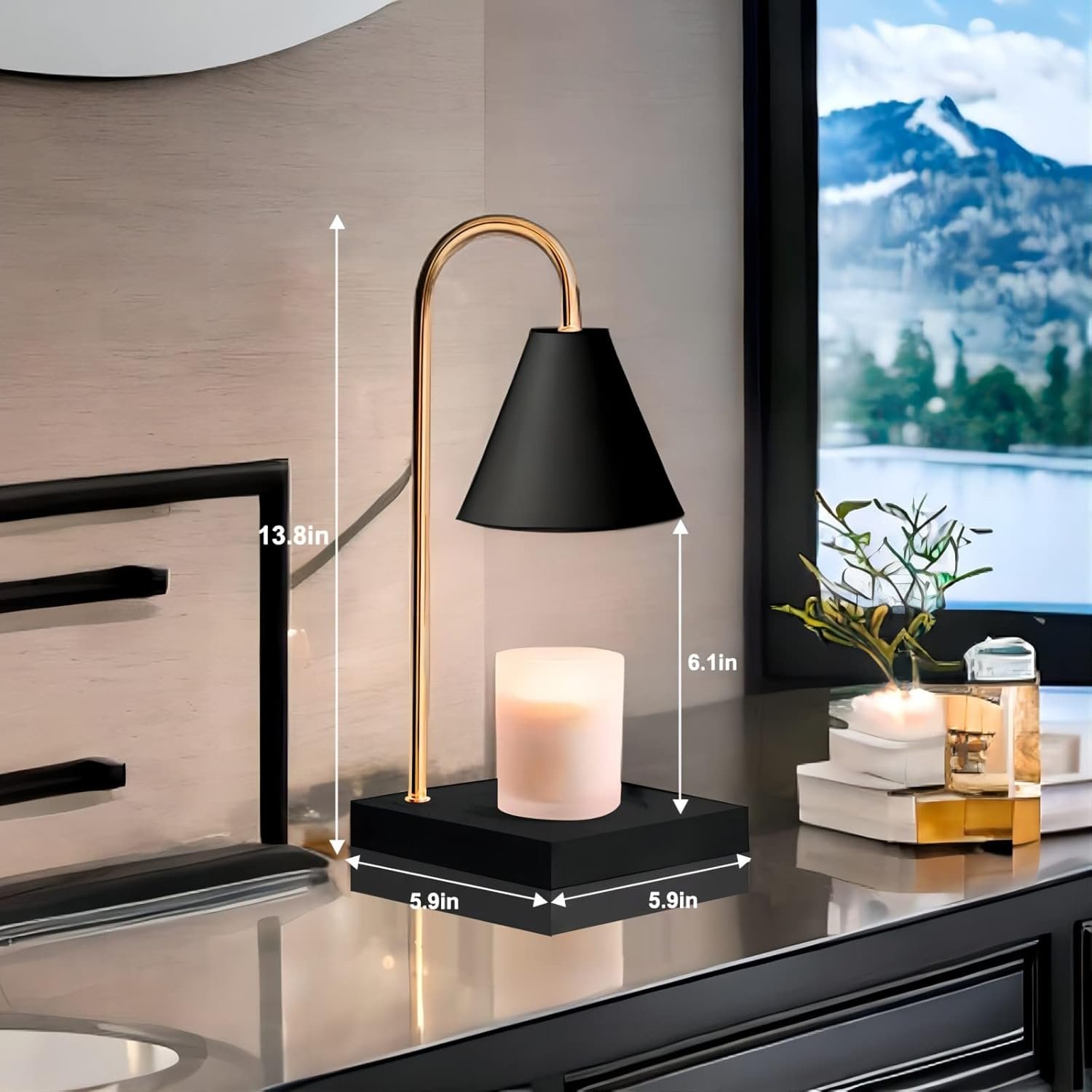 Candle Warmer Lamp, Dimmable Candle Warmer Lamp with Timer, Presents for Mom, Electric Candle Lamp Warmer with 2 Bulbs, for Jar Candles - Image 3