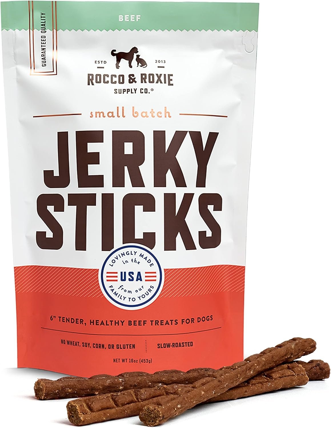 Rocco & Roxie Dog Treats for Small, Medium & Large Breed - Soft Treats for Senior Dogs & Puppies - Beef Jerky Dog Sticks - Best Dog Training Puppy Treats & Snacks for Happy, Healthy Dogs - 1lb - Image 2
