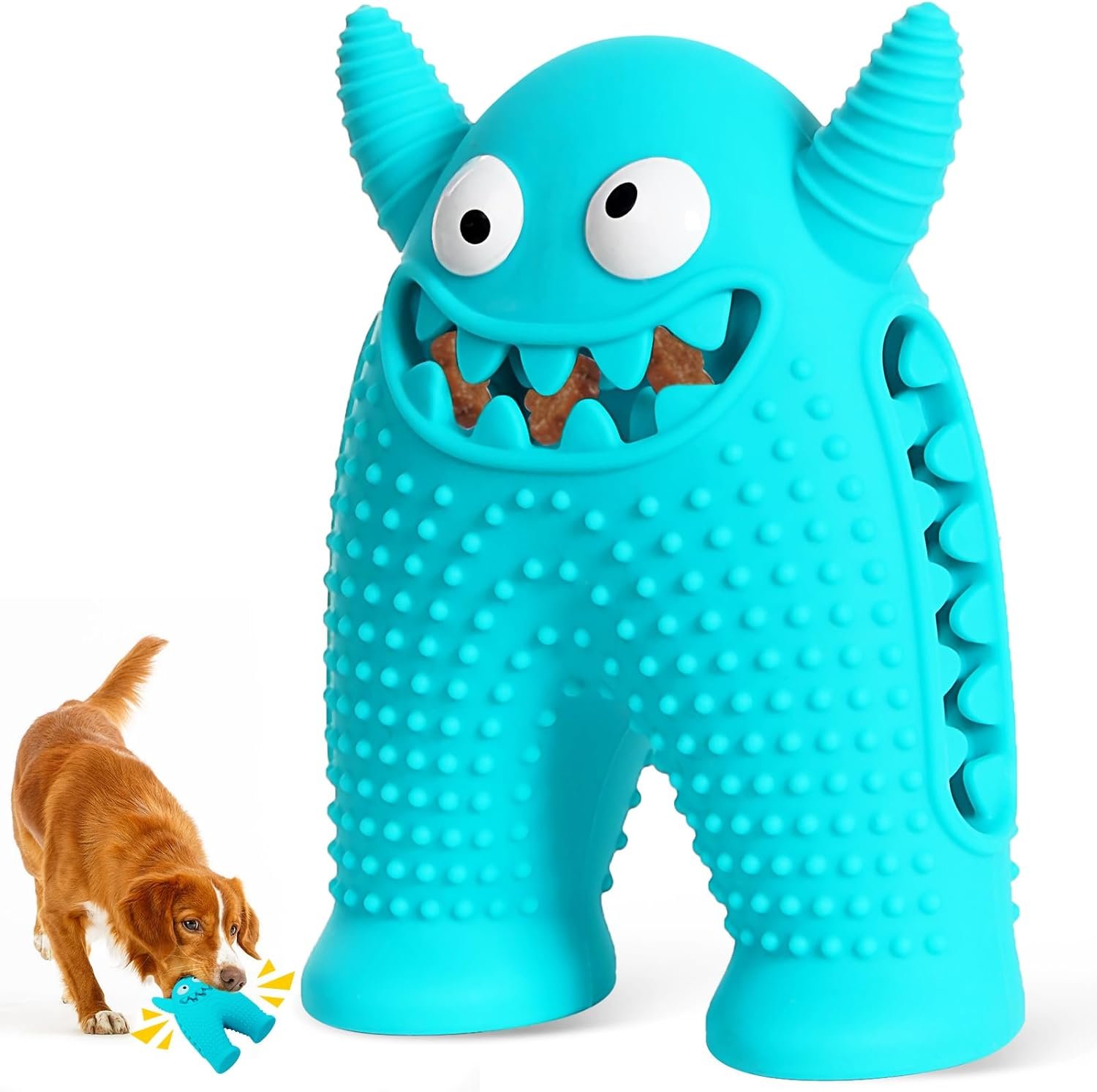 Dog Light Chewers Dog Squeaky Toys,Been Able to Squeeze Some Treats in and Some Licking Treats Teeth Cleaning Dog Toys for Small to Medium Size Dogs Light Chewer - Image 2