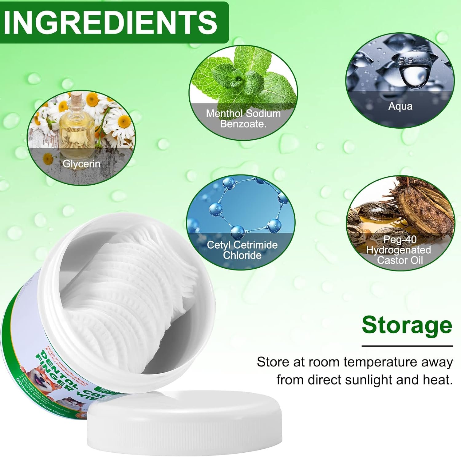 ALIVO Dental Teeth Cleaning Wipes for Dogs & Cats, Remove Bad Breath by Removing No-Rinse Dog Finger Toothbrush, Disposable Gentle Cleaning Pet Dental Care Wipes, 50pc - Image 3