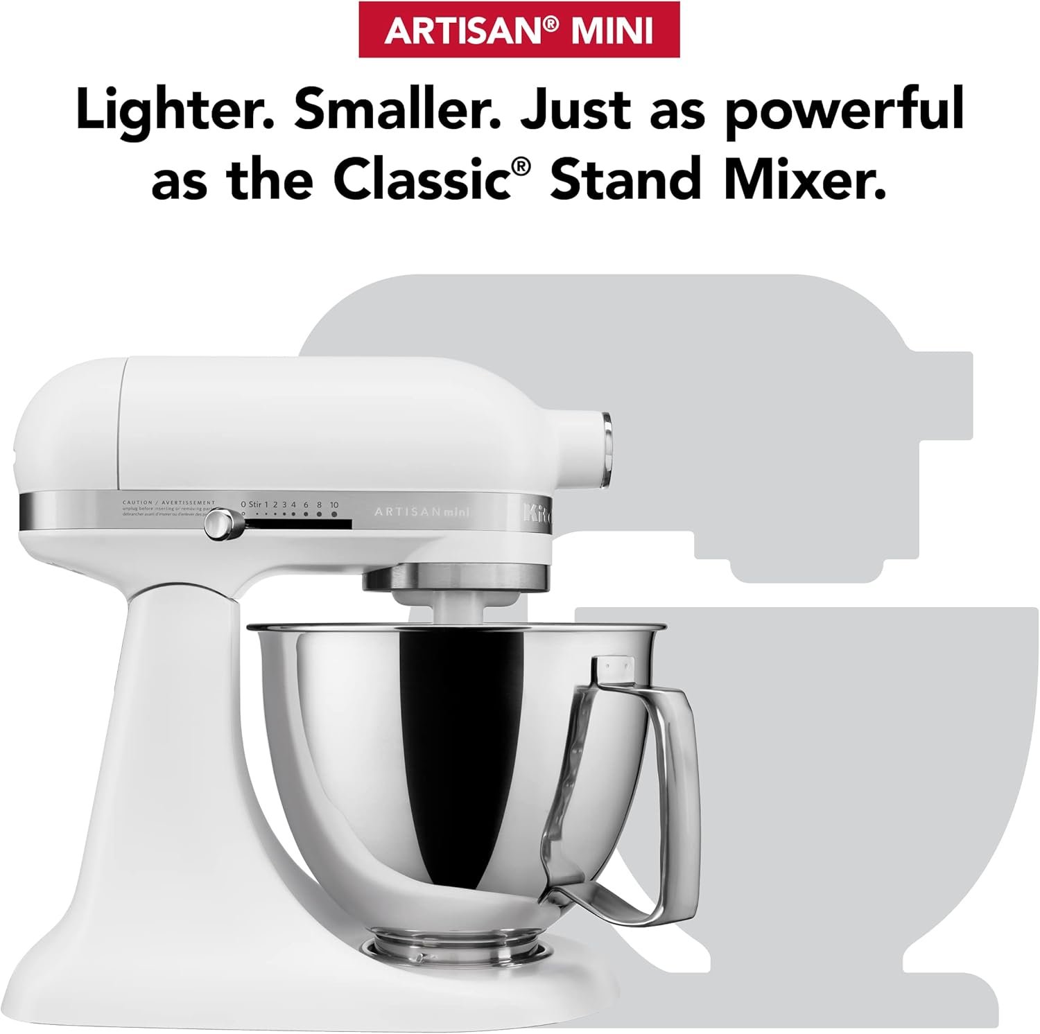 Kitchenaid Artisan Mini Plus 3.5-Qt. Tilt-Head Stand Mixer with Flex Edge Beater,Matte White - Image 3