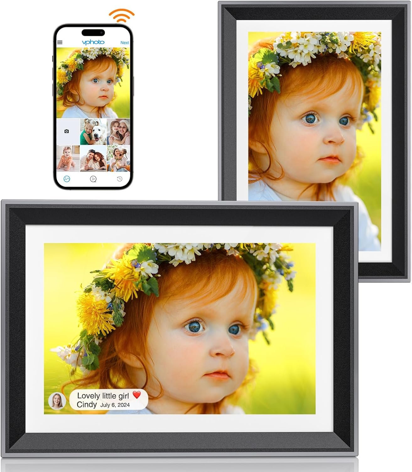 WiFi Digital Picture Frame 10 Inch Smart Digital Photo Frame Electronic with IPS Touch Screen, 16GB Storage, Auto-Rotate, Slideshow, Easy Setup to Share Photos or Videos via Free App from Anywhere - Image 2