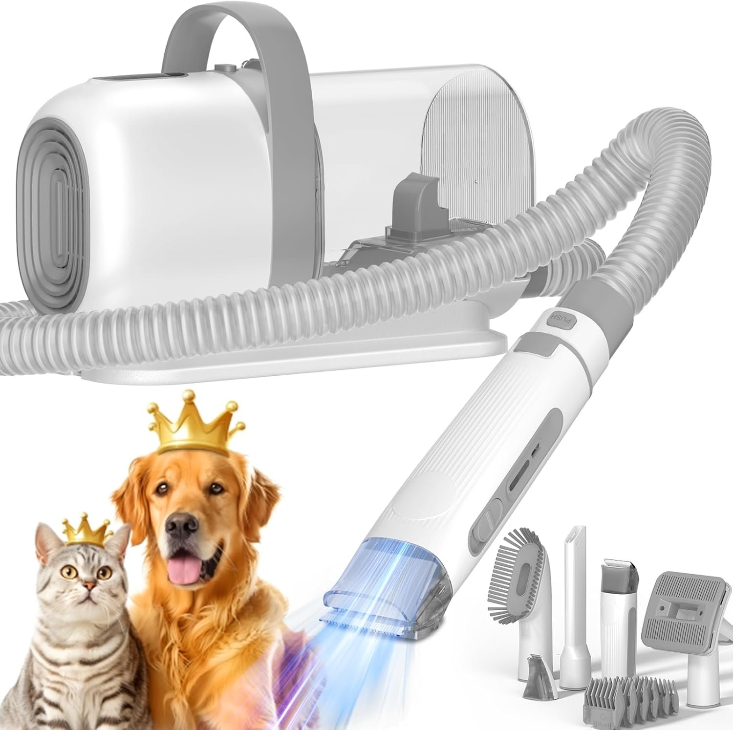 Dog Grooming Vacuum, 5 Suction Levels Dog Grooming Kit with Dog Paw Trimmer, 2L Dust Cup, Dog Brush Vacuum with 6 Pet Grooming Tools for Shedding Pet Hair at Home, Low Noise - Image 10