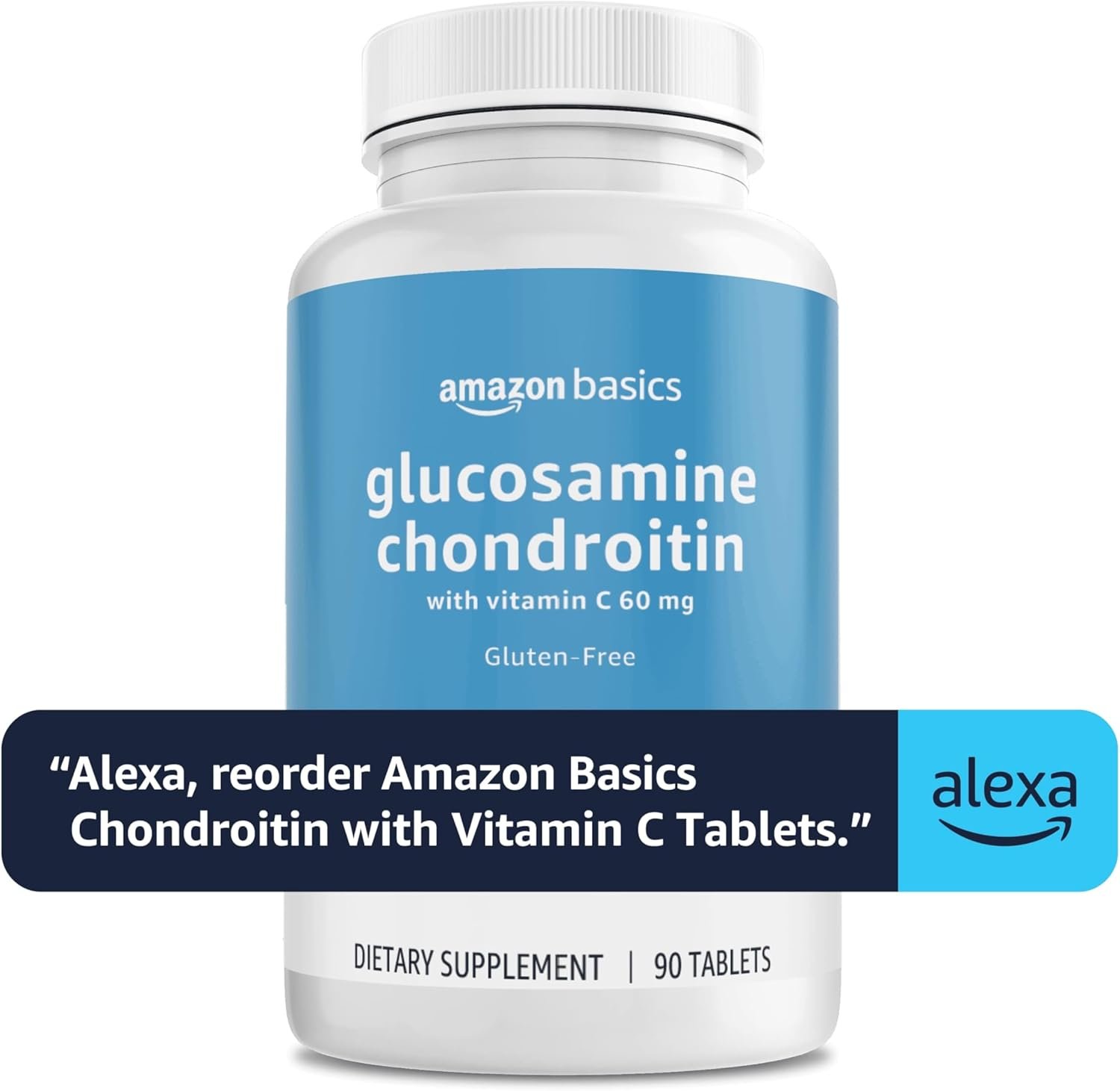 Amazon Basics Glucosamine 1500 mg with Chondroitin and Vitamin C 60 mg, 90 Tablets (2 per serving), Gluten Free - Image 5
